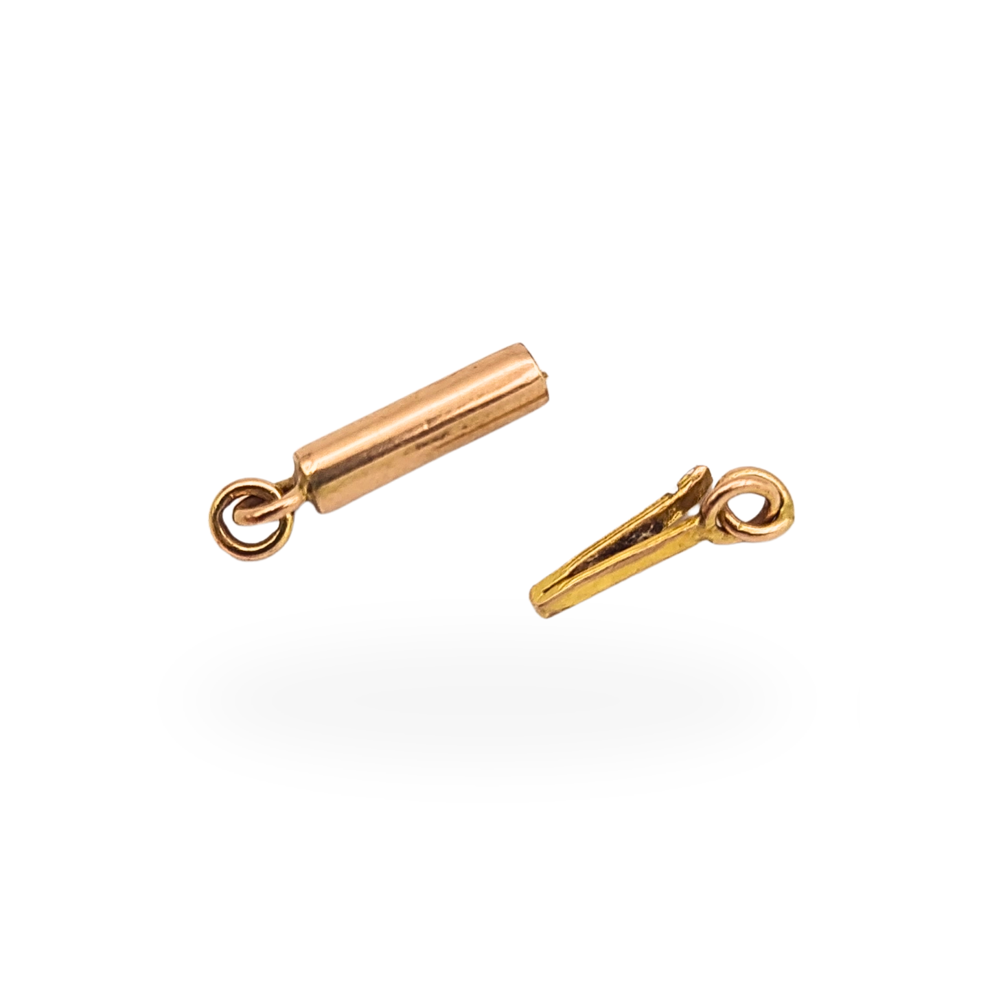 Tiny 9ct Rose Gold Barrel Clasp 16mm Tiny Fine Chain Connector