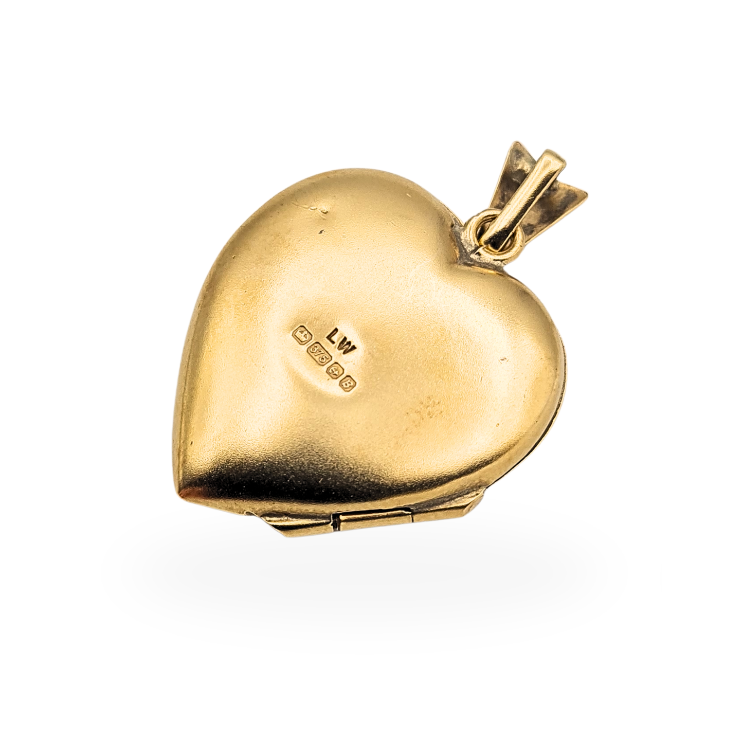 Large 9ct Gold Heart Photo Locket Pendant 25mm Hand Engraved Vintage 1976