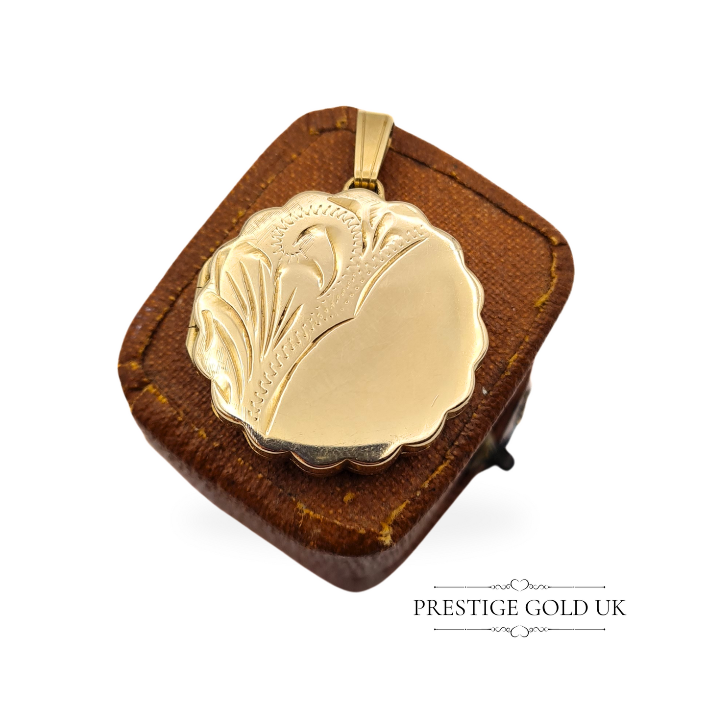 Vintage 9ct Gold Floral Engraved Photo Locket, Fully Hallmarked Birmingham 1979