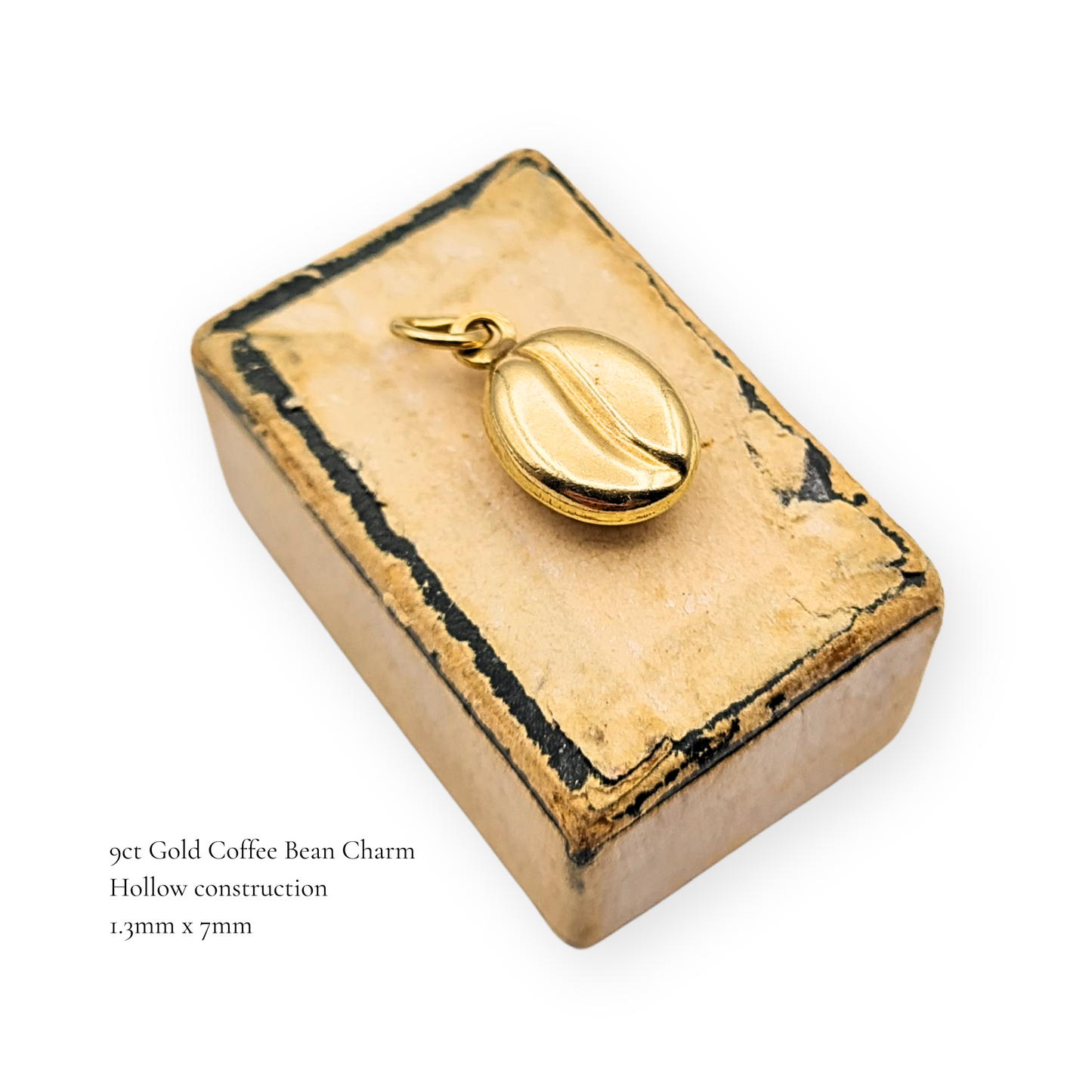 9ct Gold Coffee Bean Charm, Coffee Lover Gift