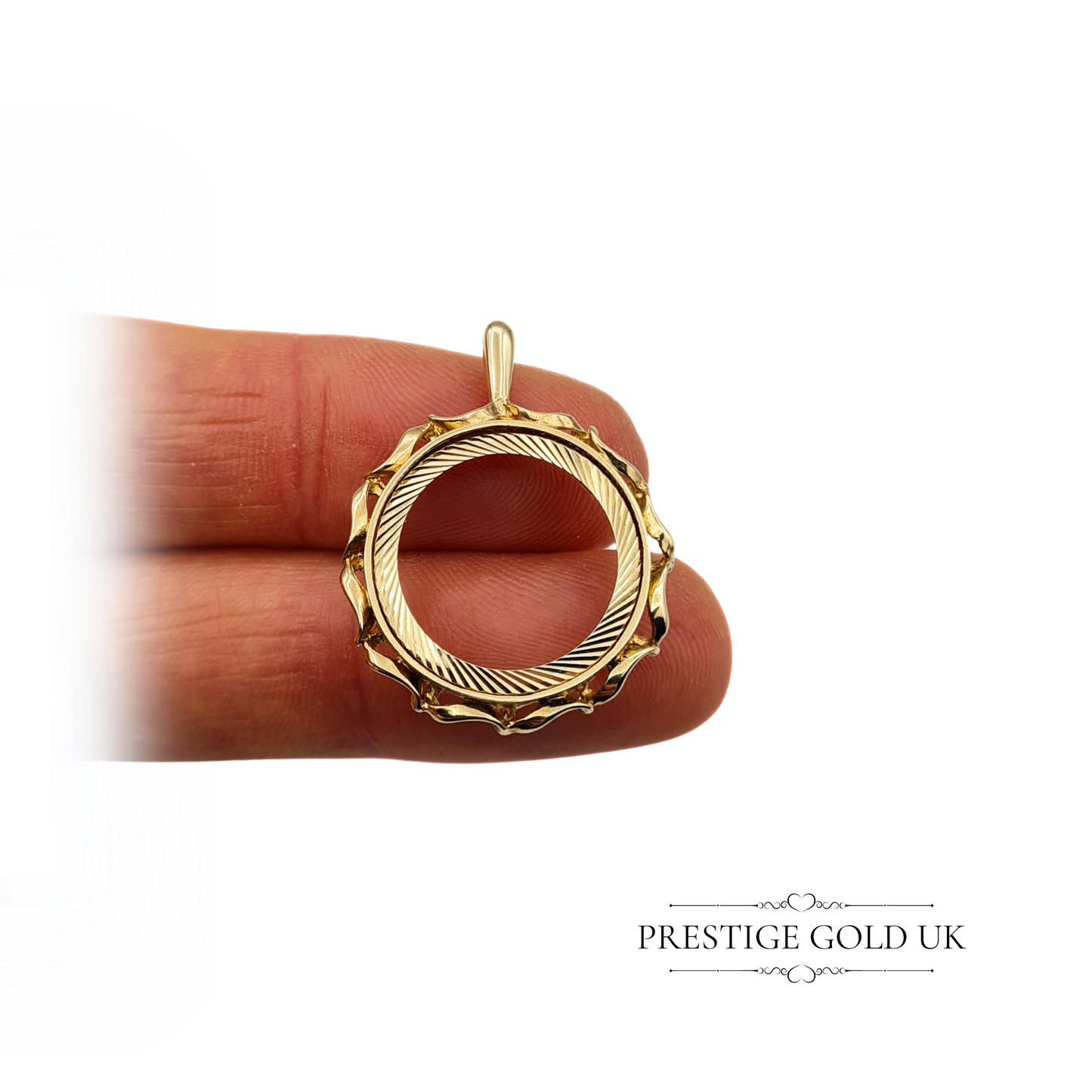 Vintage 9ct Gold Half Sovereign Coin Holder Pendant, Fully British Hallmarked London