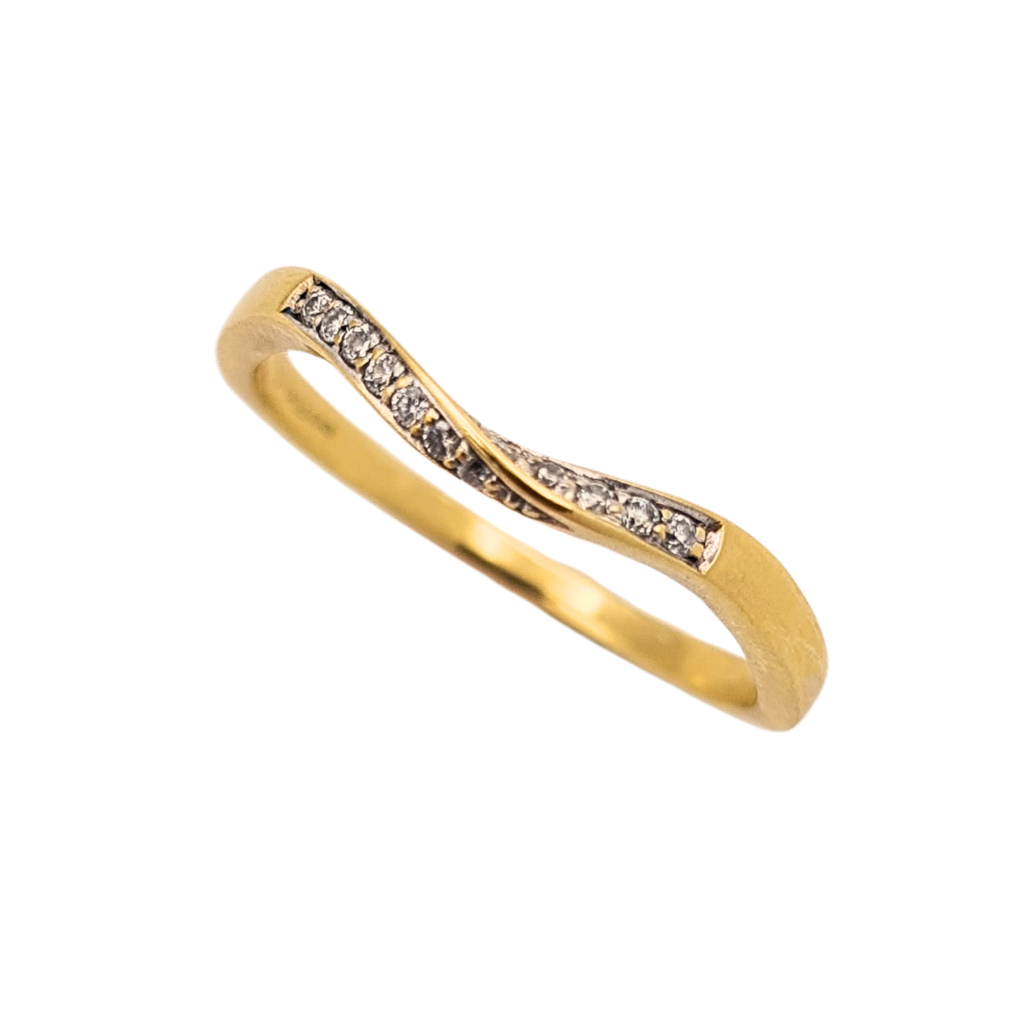 Quality 18ct Gold Diamond Twist Eternity Ring Band UK Q US 8.25