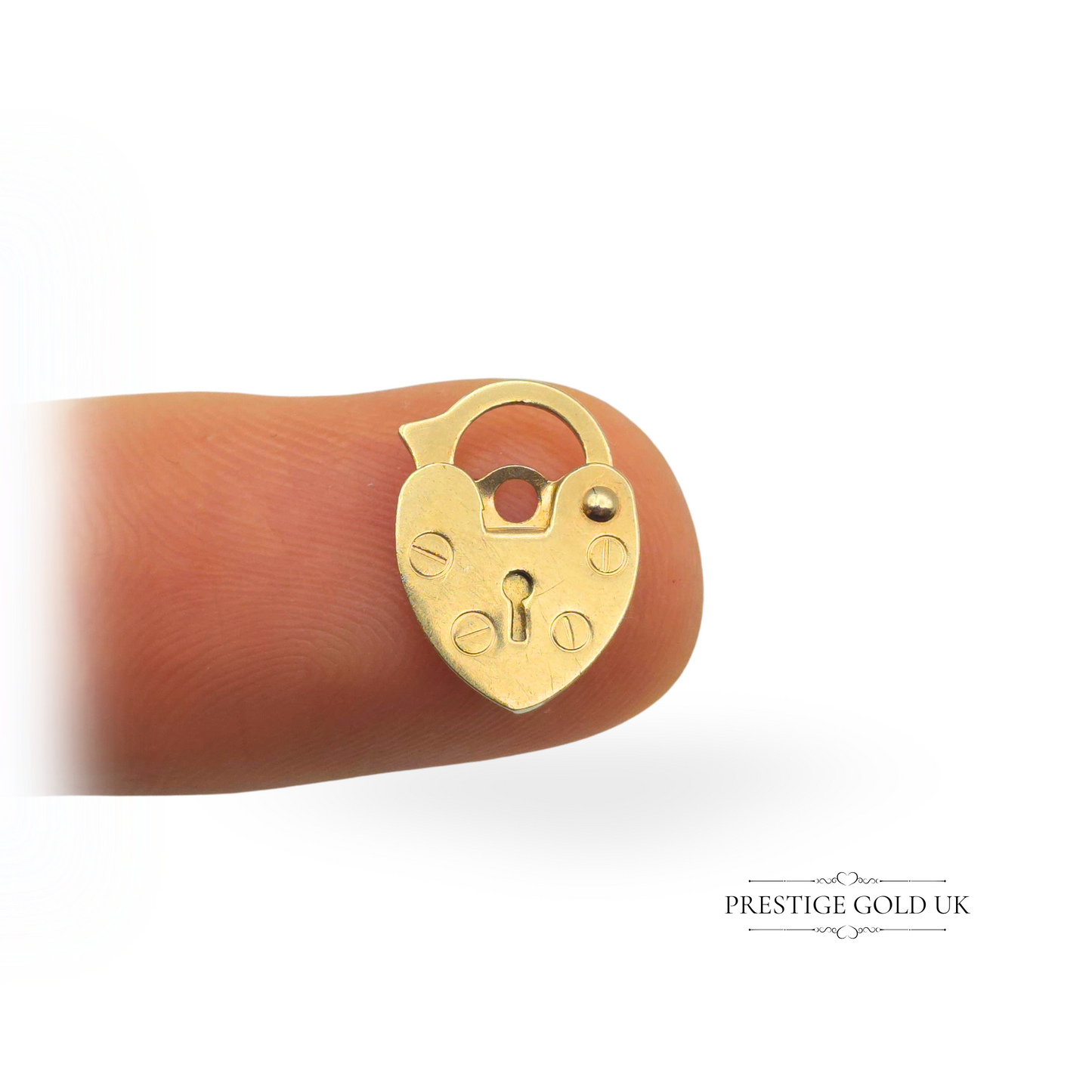 Tiny 9ct Gold Heart Padlock Clasp