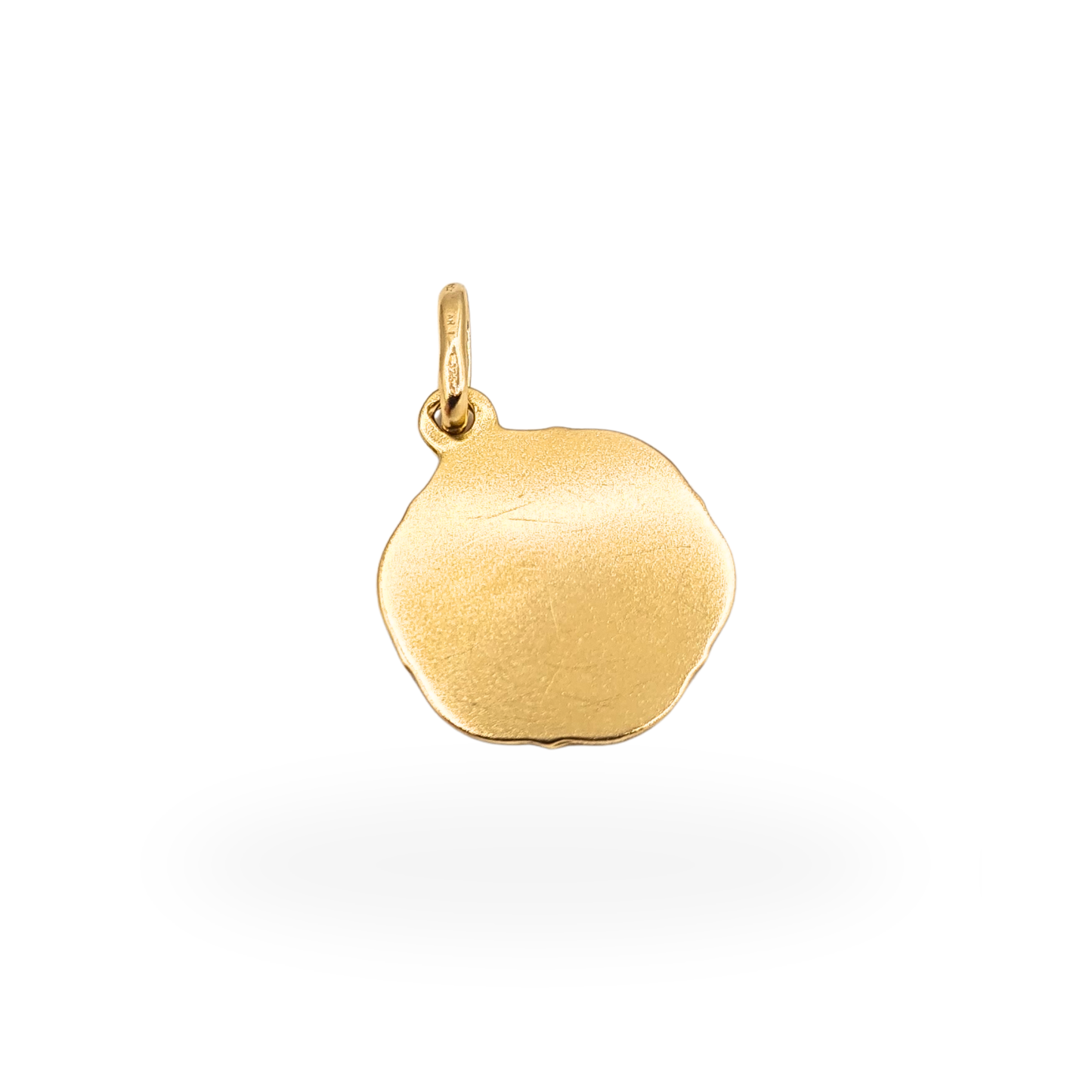 Small 9ct Gold St Christopher Pendant , Tiny Round Hollow Travel Charm