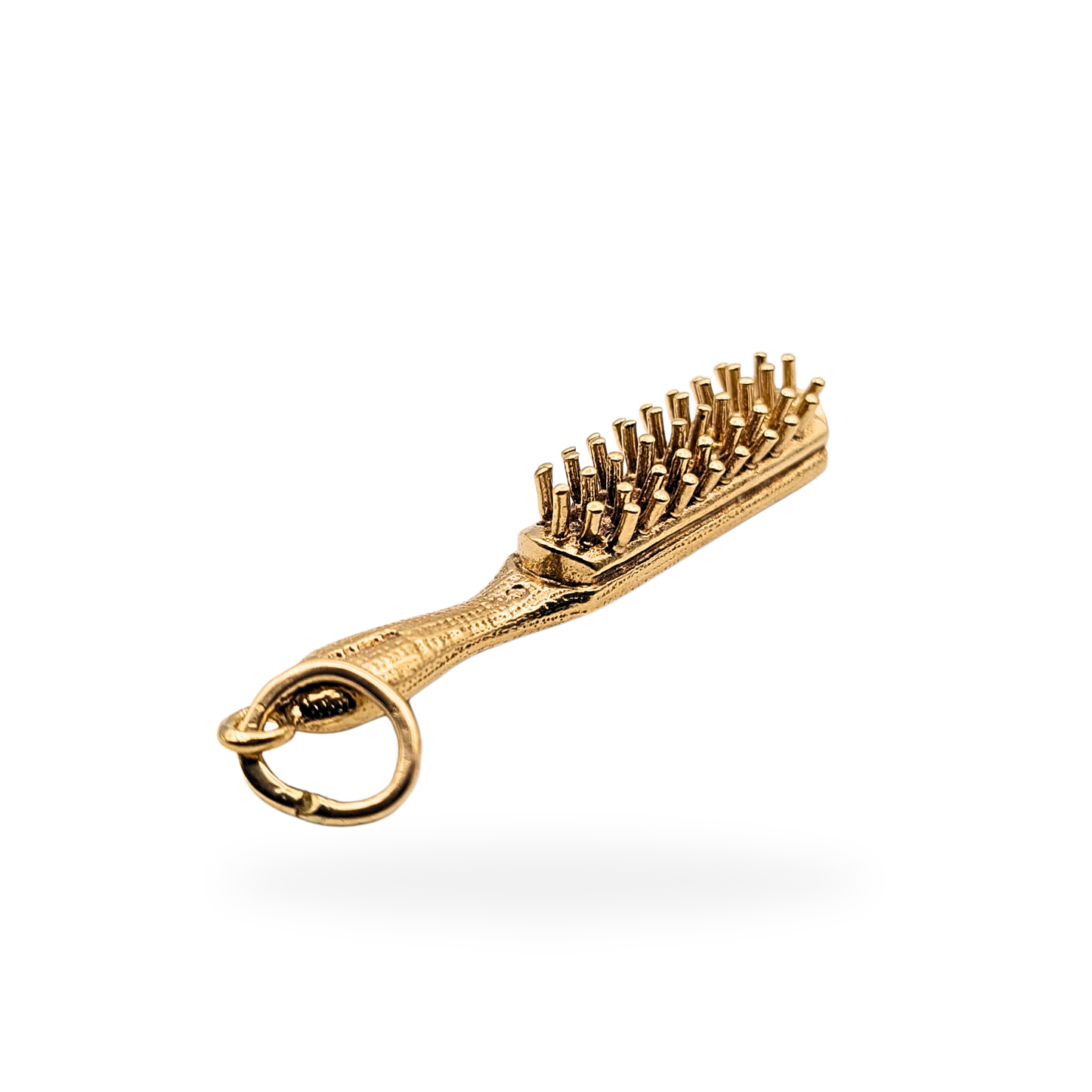 Large 9ct Gold Hair Brush Charm 6.5g London 1977 Hallmarked