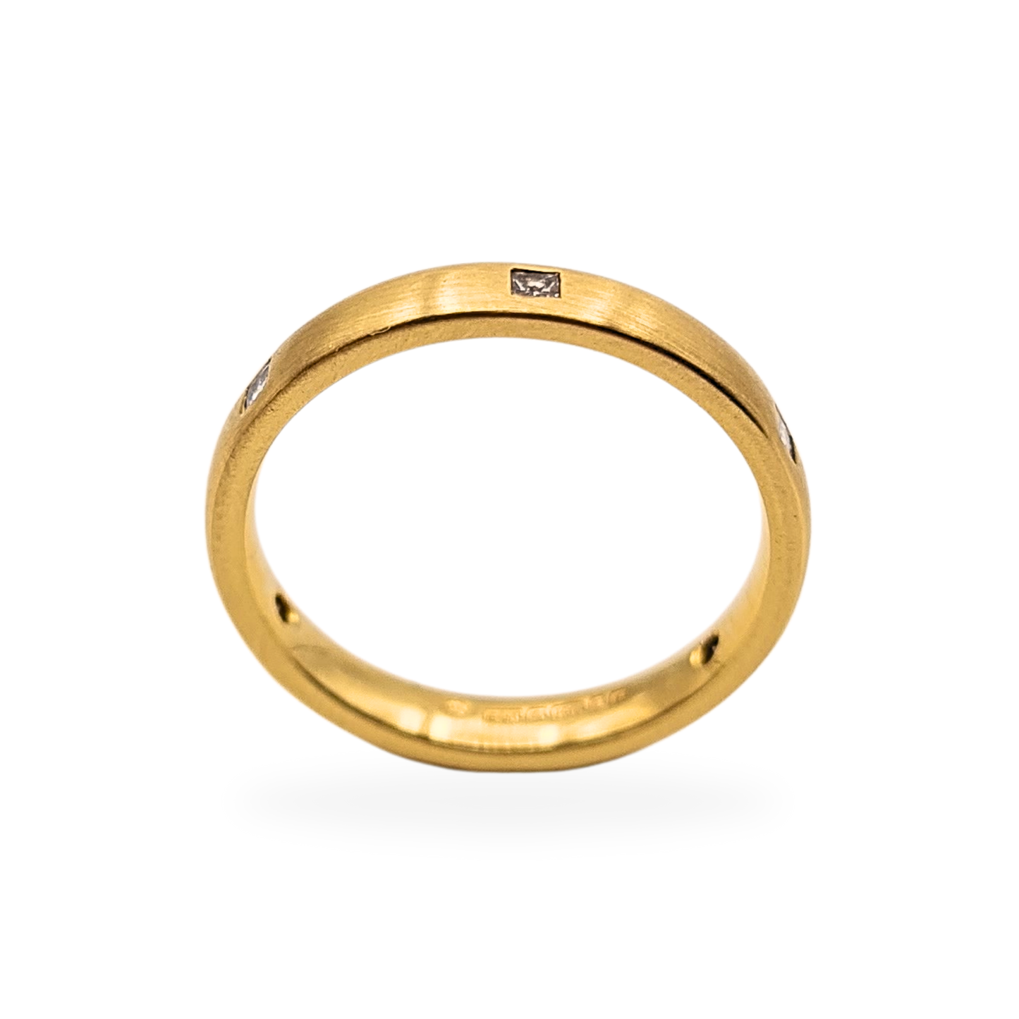 18ct Gold Diamond Wedding Band, London 1959, UK K