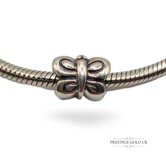 Silver LoveLinks Butterfly Charm Stamped Silver Charm Butterfly Bead Gift