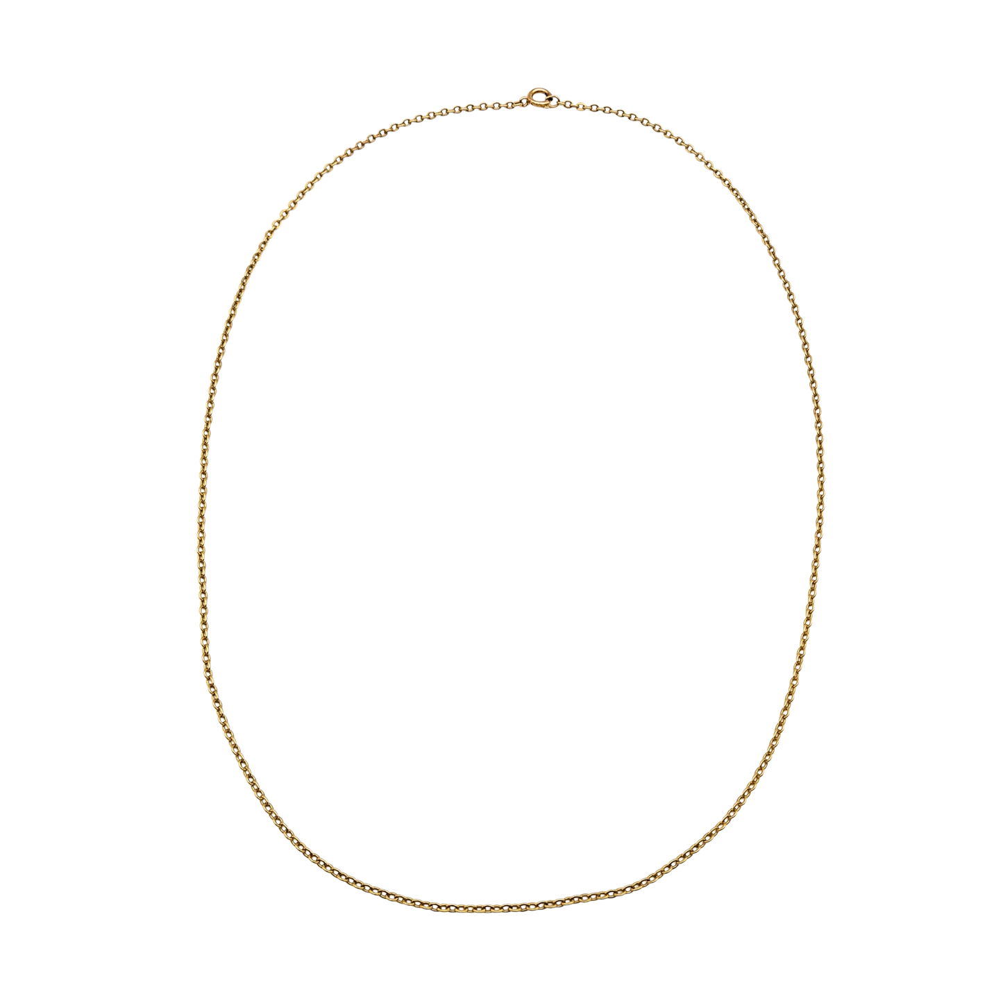 9ct Gold Rolo Belcher Chain 19" Long, Spring Ring Clasp