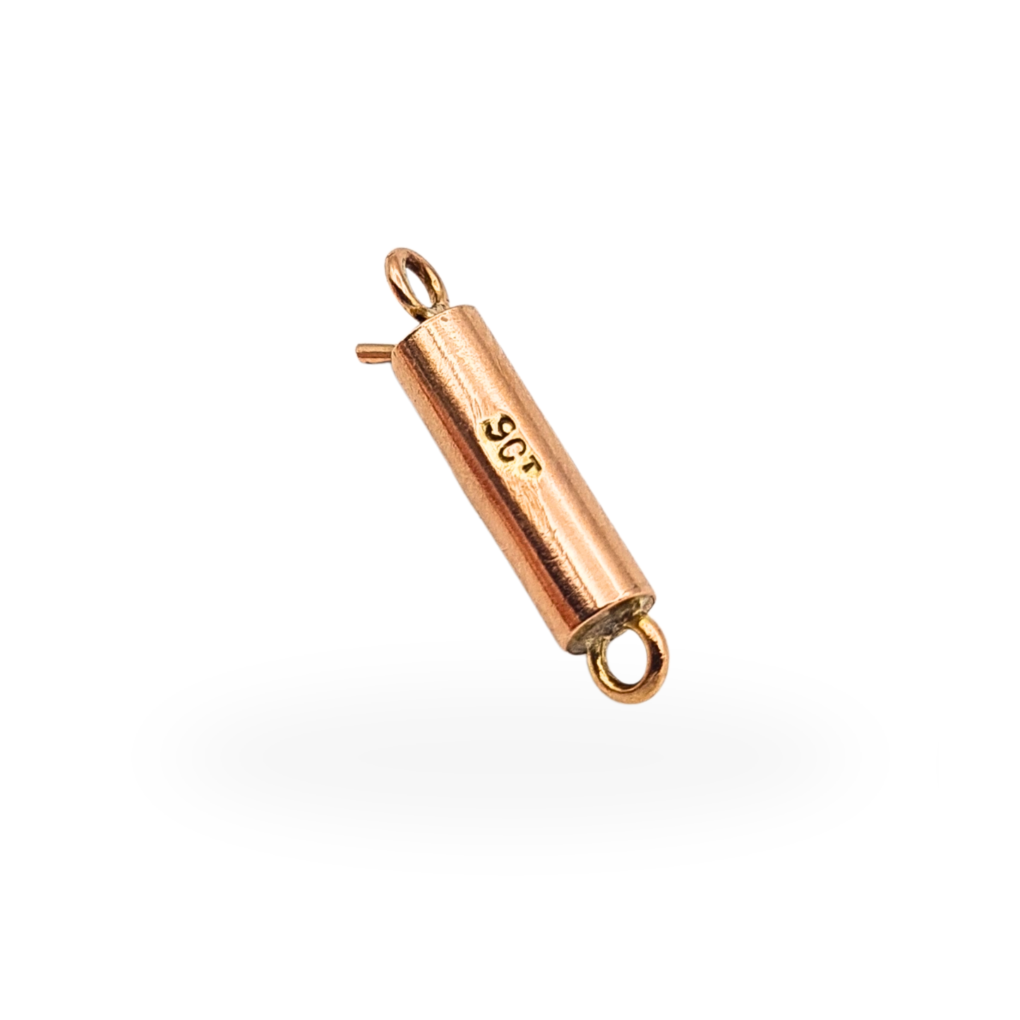 9ct Rose Gold Push Clasp 15mm Tube Clasp Antique Necklace Bracelet Clasp