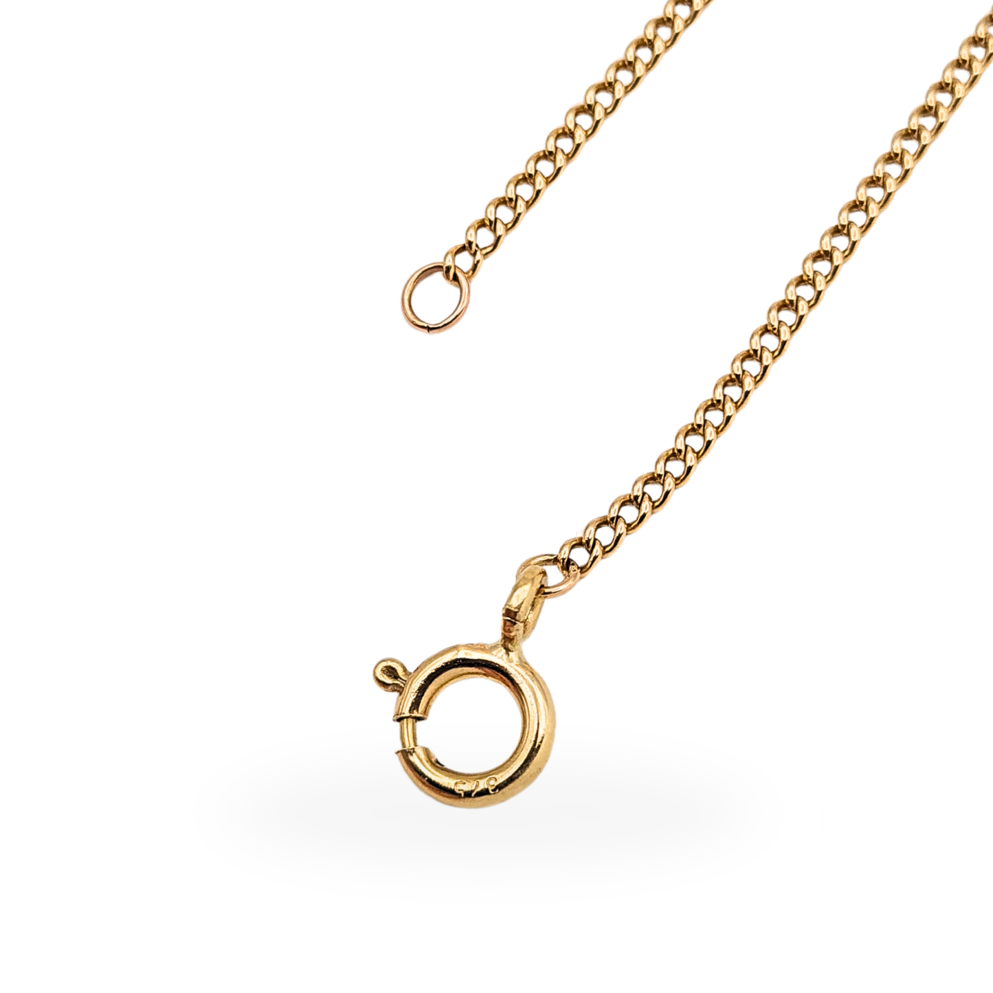 18" Long Rose Gold Curb Chain Necklace 47cm Fine Chain Large Clasp