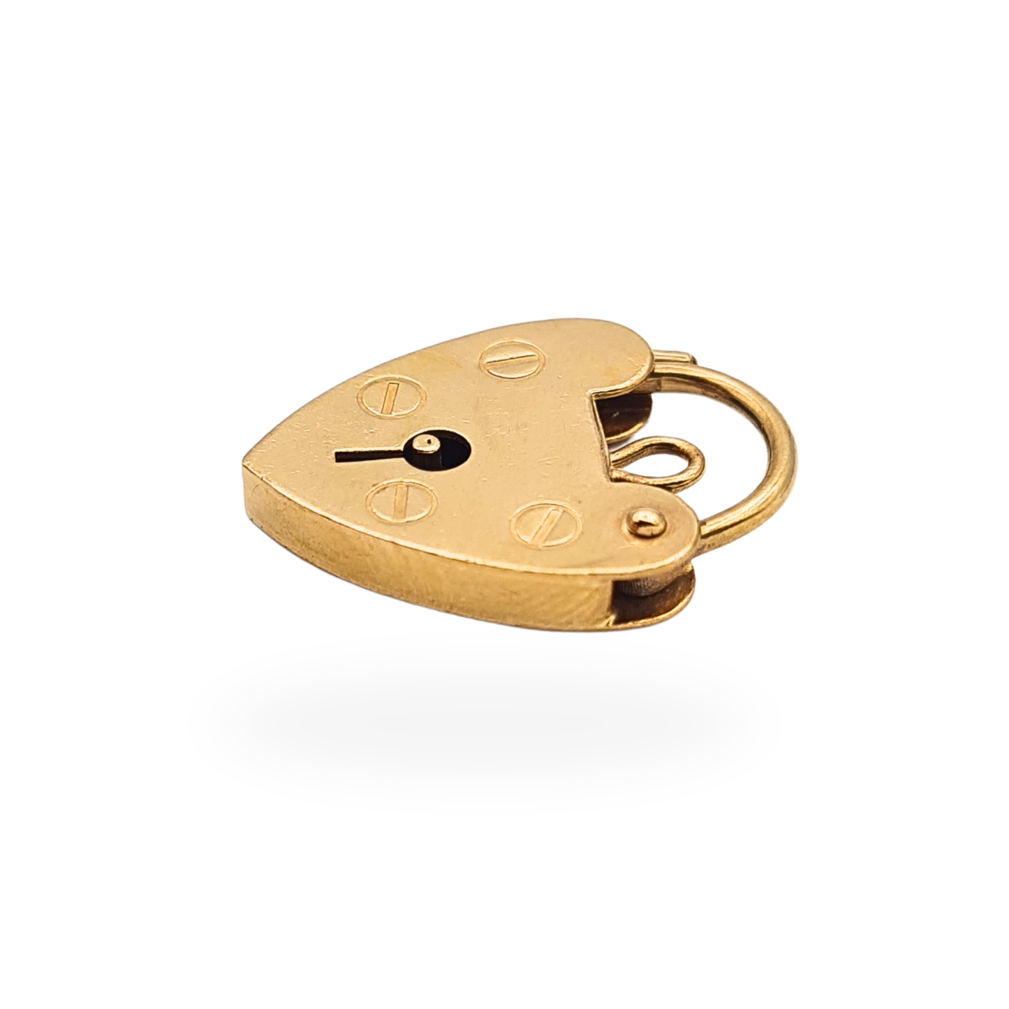 9ct Gold Vintage Heart Padlock Clasp London 1976 Yellow Gold Lock Charm