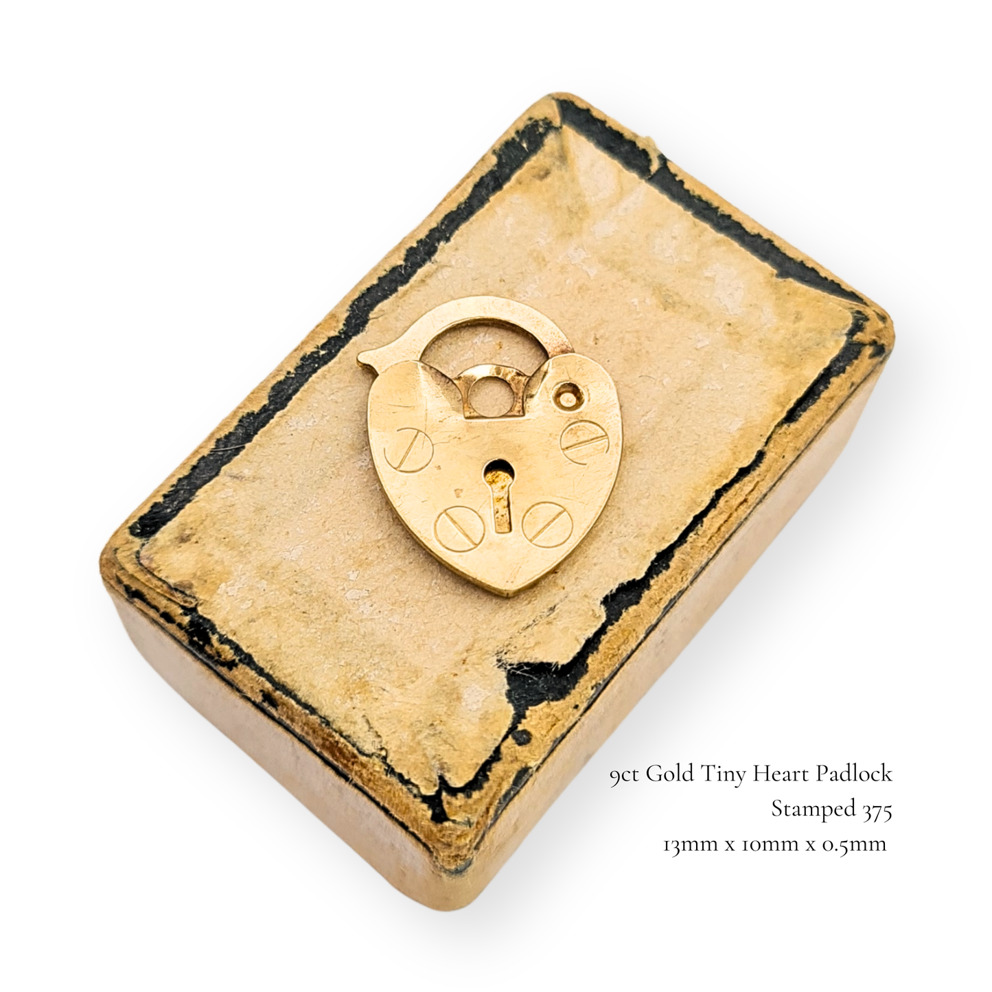 9ct Gold Tiny Heart Padlock, Opening Gold Clasp