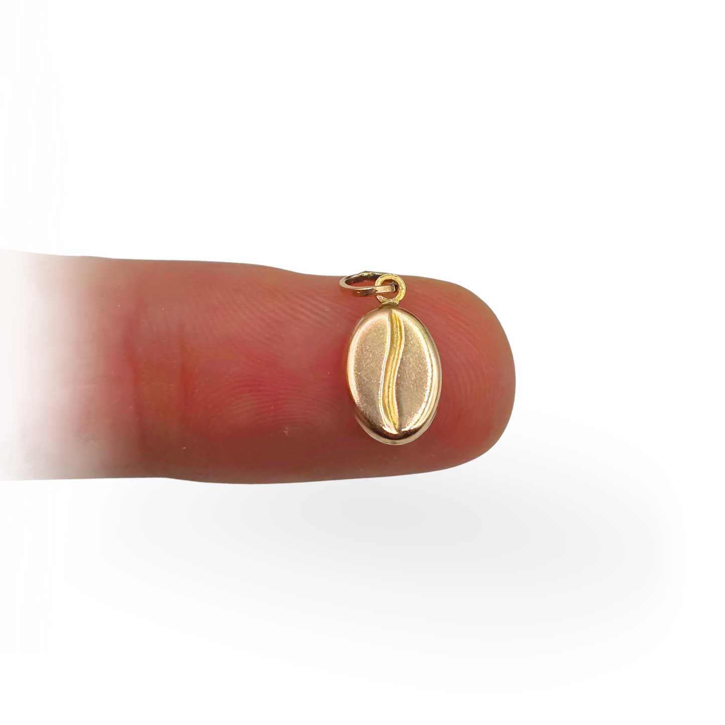 Small 9ct Rose Gold Coffee Bean Charm or Pendant