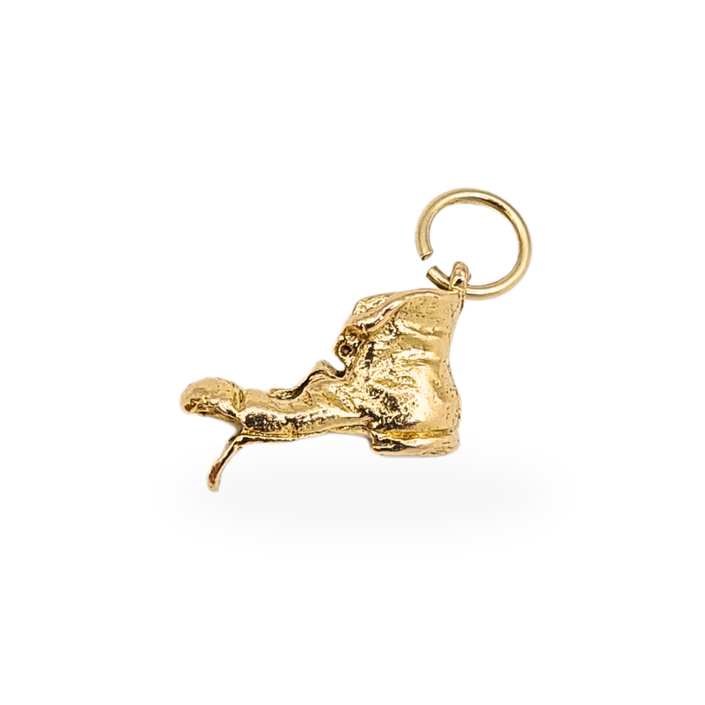 Solid 9ct Gold Walking Boot Charm Fully Hallmarked, Small Gold Shoe Pendant
