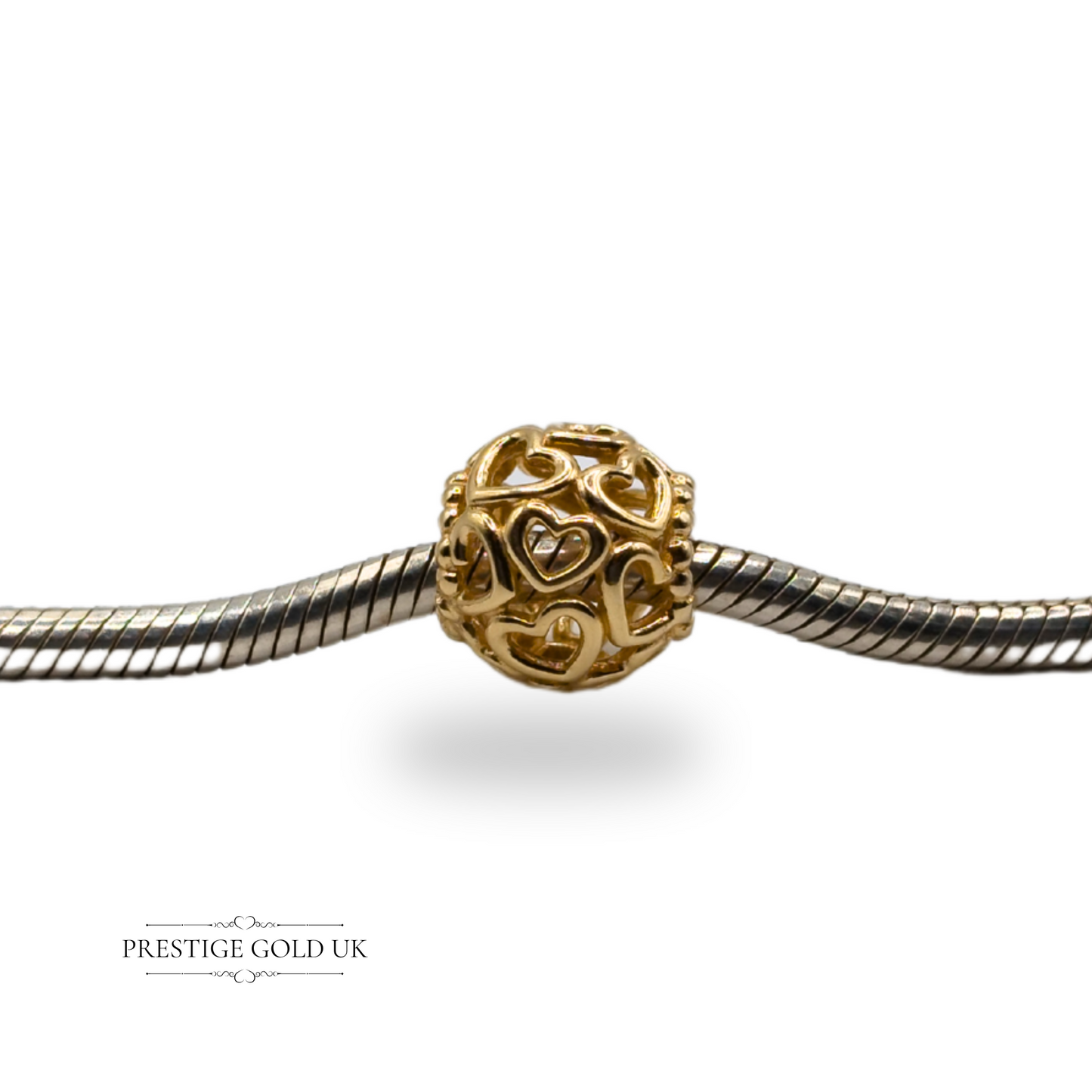 Authentic Retired Pandora Heart Charm 14k Gold 585 ALE Pandora Spin Charm 750964