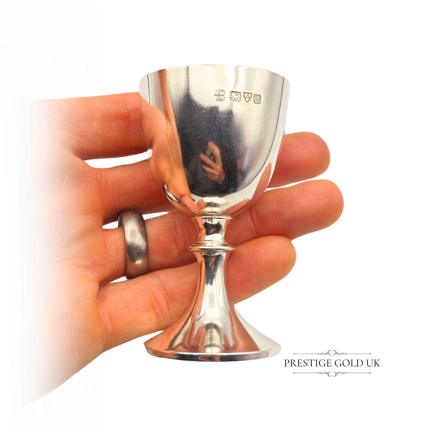 Antique 1911 Solid Silver Egg Cup  Chester Hallmark, George Nathan & Ridley
