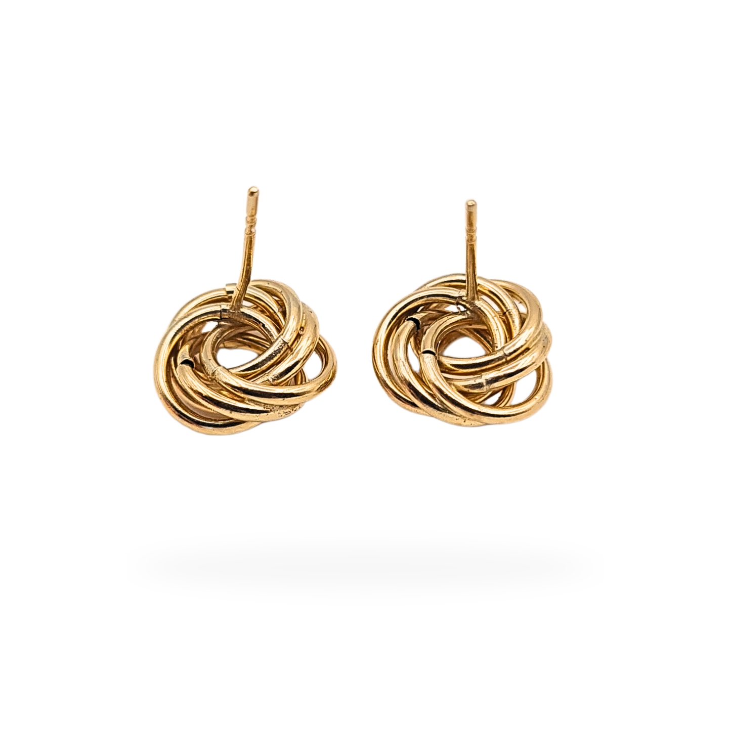 9ct Yellow Gold Knot Stud Earrings 9mm Fully Tested