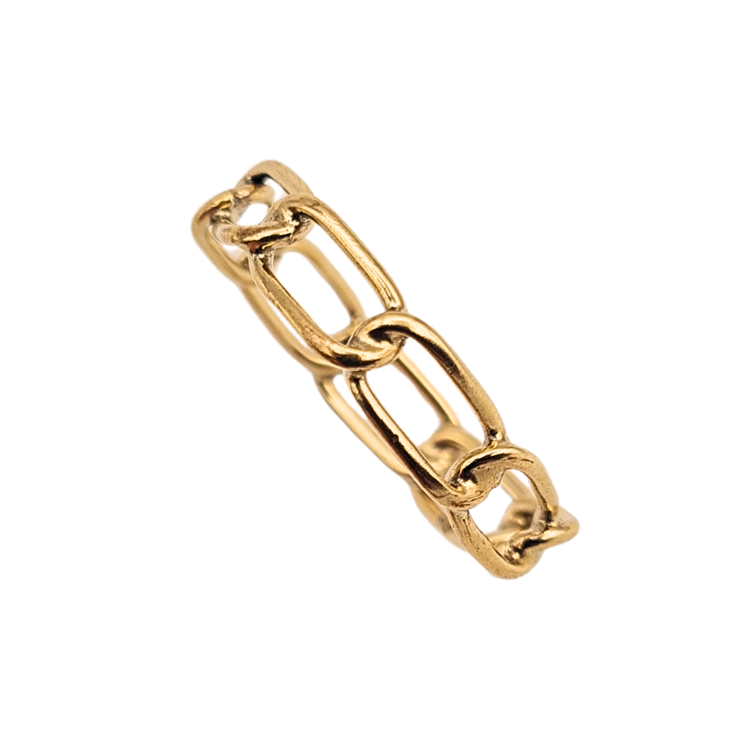 9ct Gold Wide Chain Link Ring Birmingham Hallmarked 1979 UK Q US 8.25