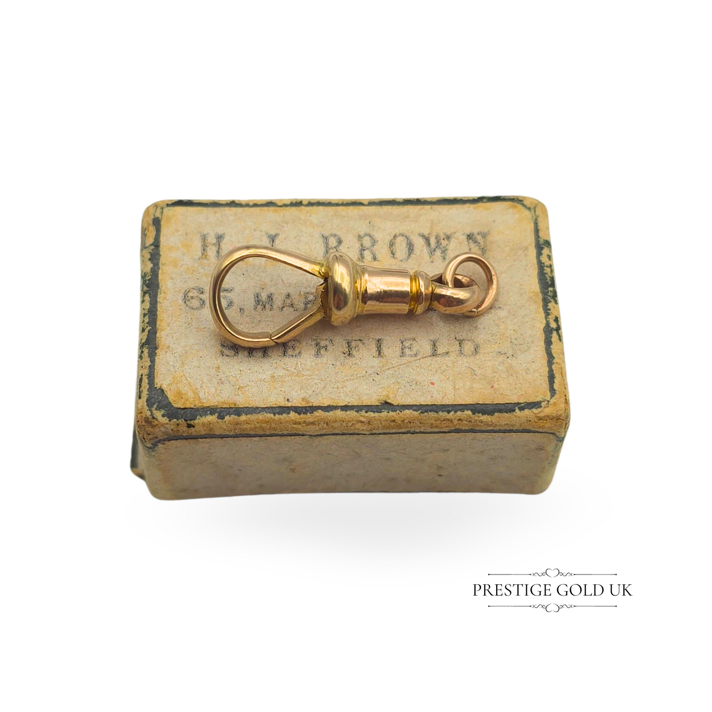 Antique 9ct Gold Dog Clip, 19mm, Stamped 9ct