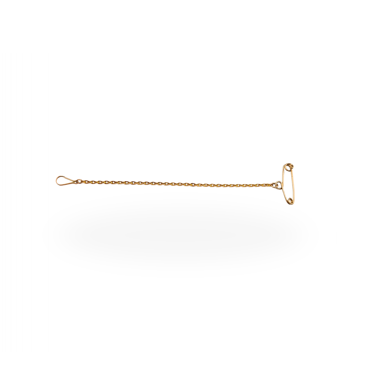 9ct Gold Long Jewellery Safety Chain 9.5cm Brooch Clip Chain