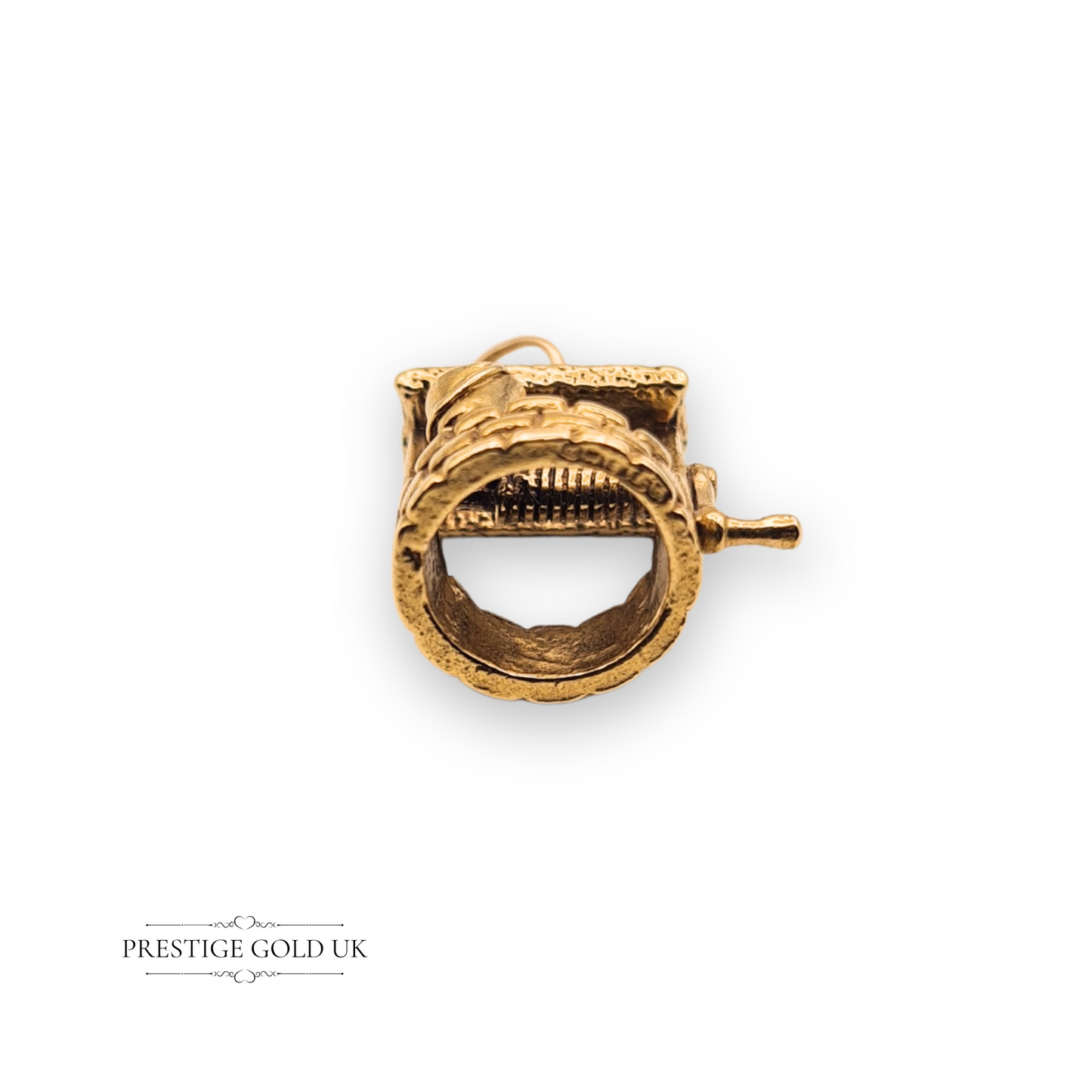 9ct Gold Small Vintage Wishing Well Charm, 1975 Gold Fairy-tail Pendant