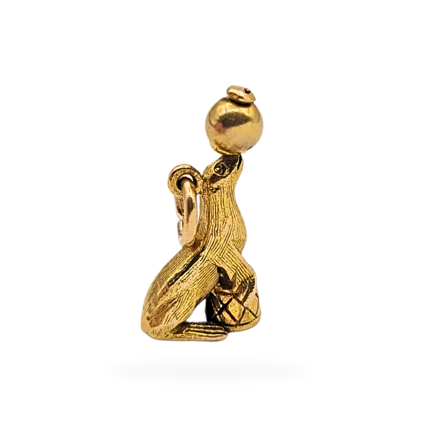 9ct Gold Circus Seal Charm, 18mm, Birmingham Hallmark
