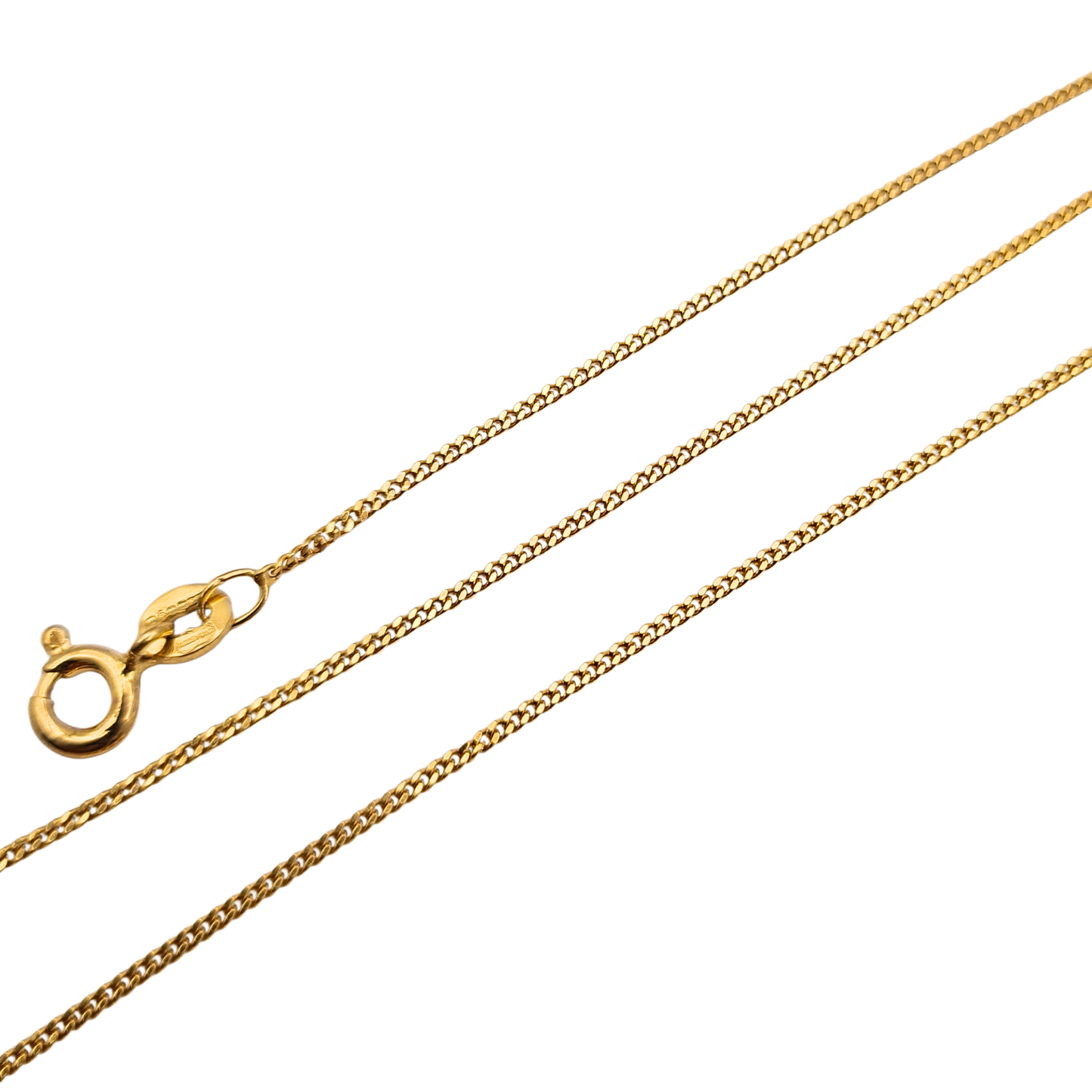 17 1/2"  9ct Gold Curb Chain Dainty 1mm Links