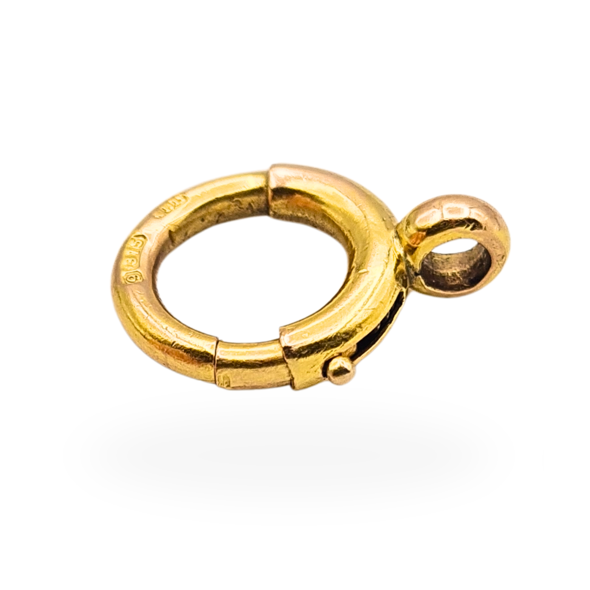 Large 9ct Gold Antique Bolt Ring Clasp Large Secure Spring Fastener