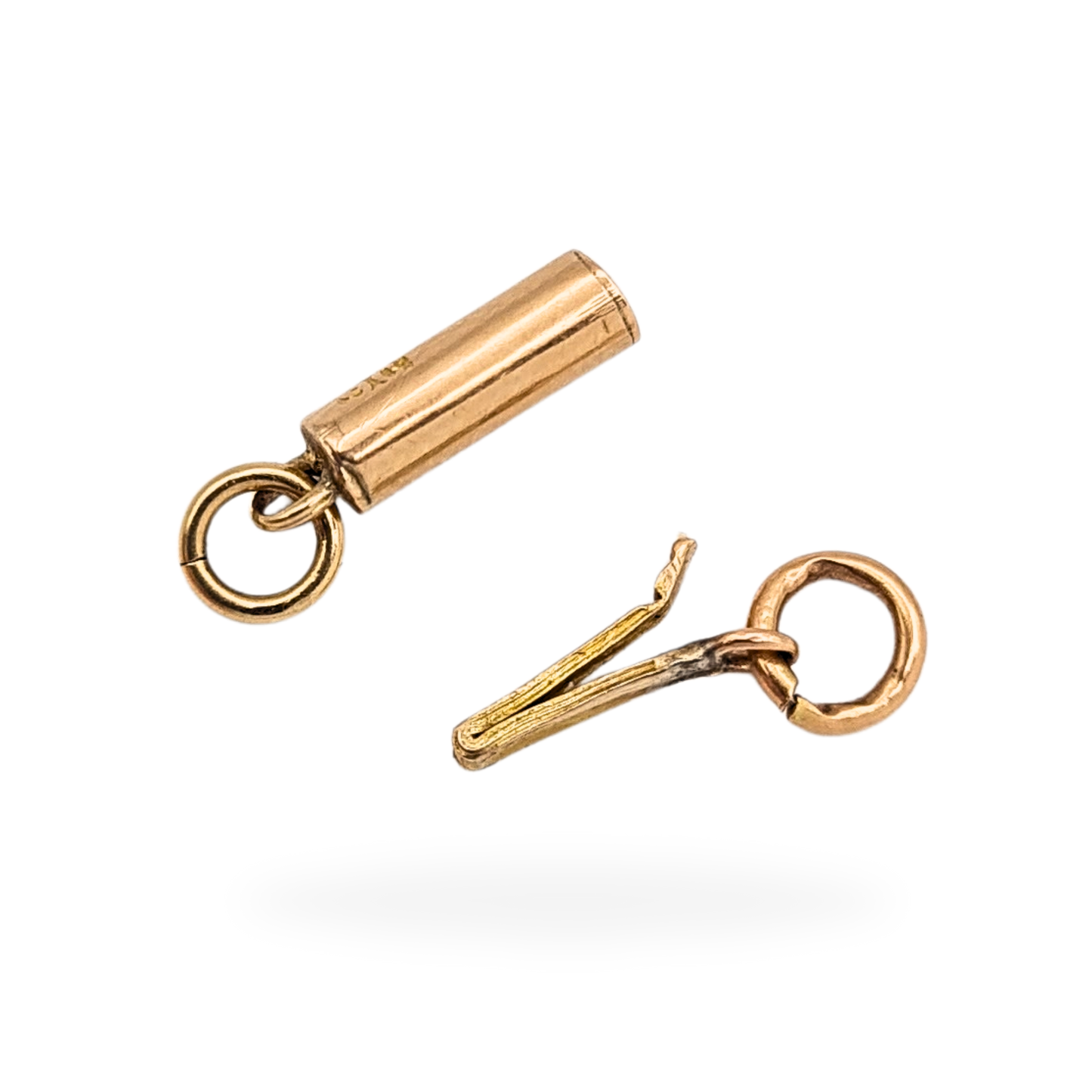 9ct Rose Gold Barrel Clasp, Stamped 9ct, Antique Push Release