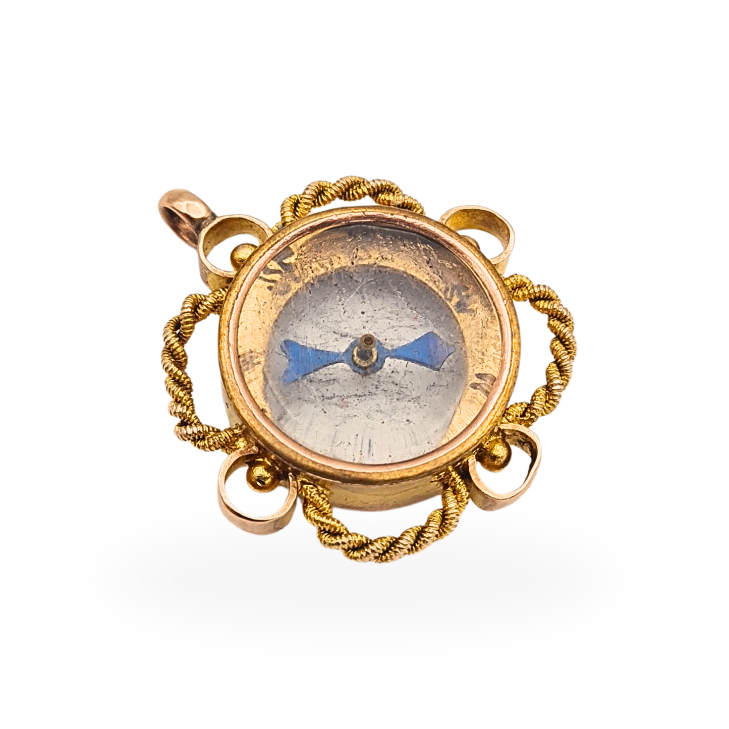 Antique 9ct Rose Gold Compass Pendant Chester 1896 Hallmarked