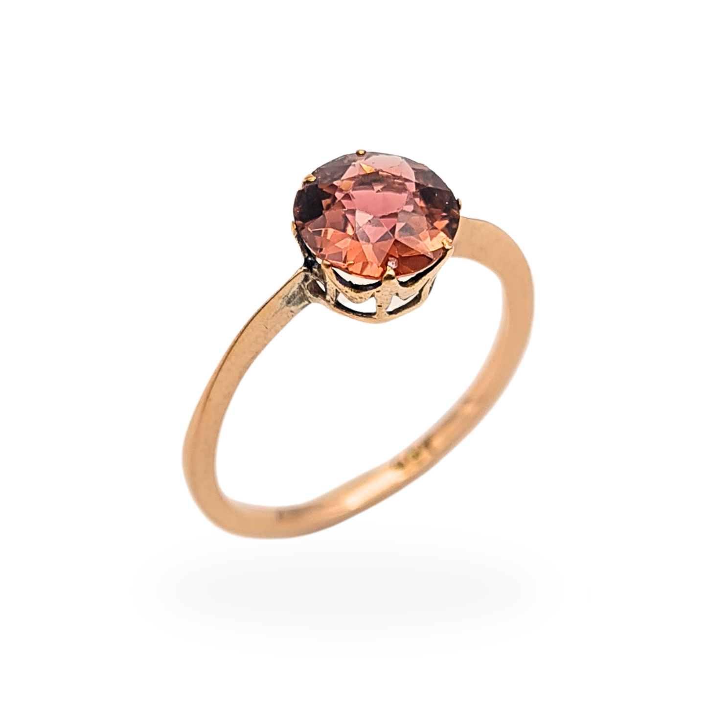 9ct Rose Gold Pink Garnet Ring, Size N 1/2 US 7