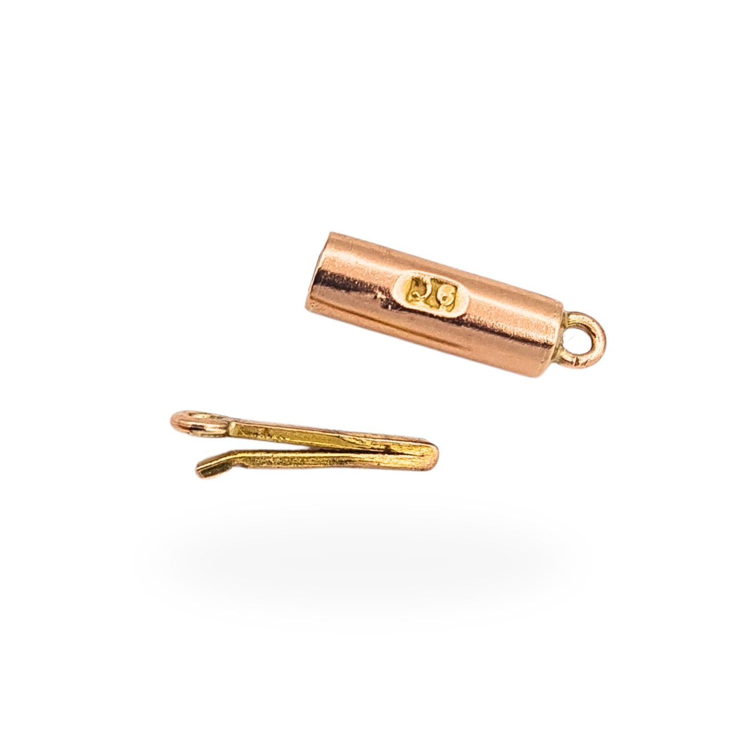 Tiny 9ct Rose Gold Barrel Clasp Handmade Antique Gold Necklace Fastener