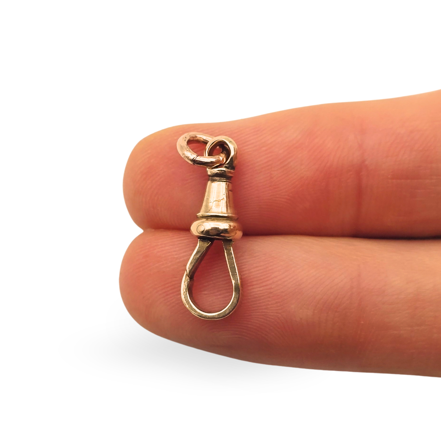 9ct Yellow Gold Albert Chain Dog Clip,  Medium Flat Side Charm Clasp