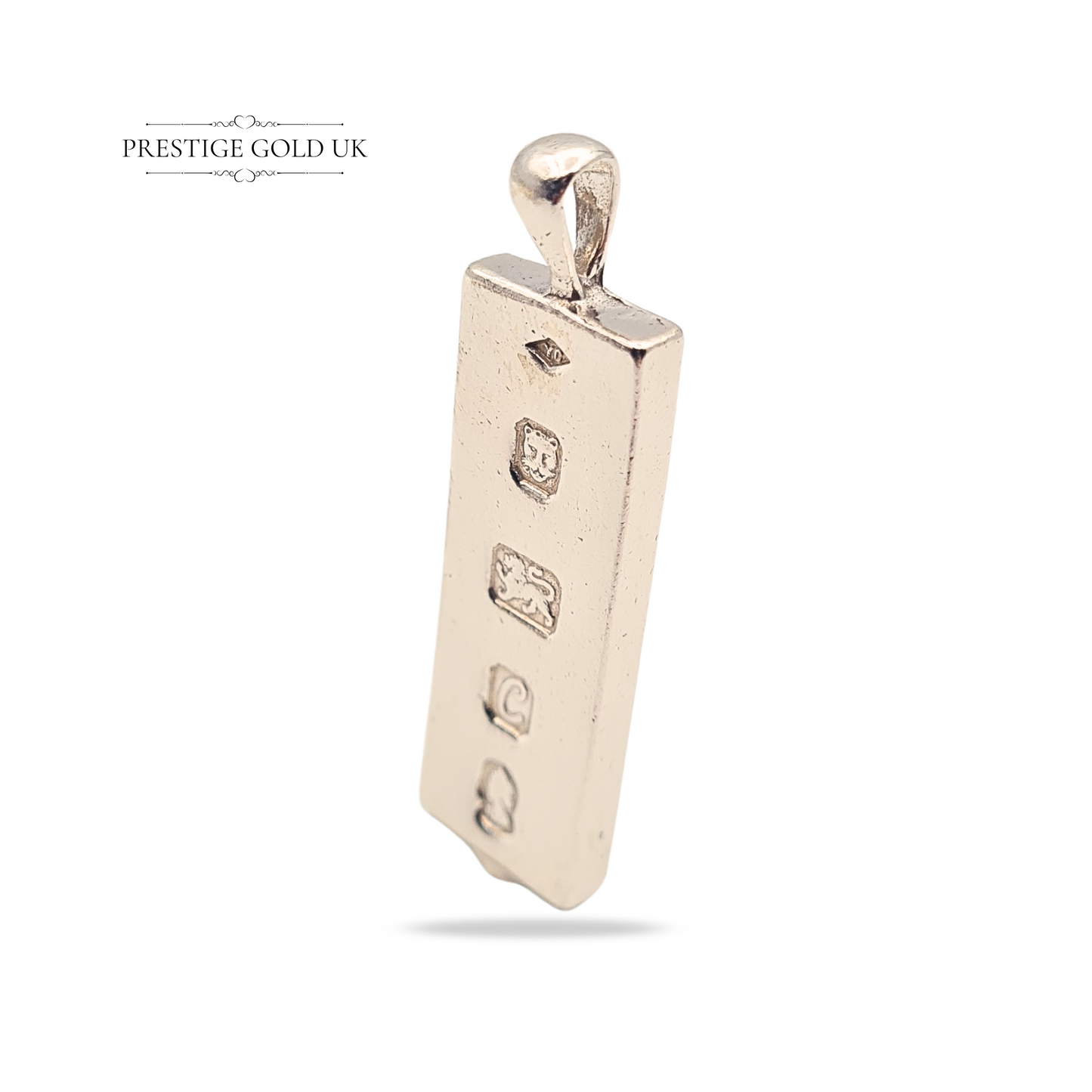 925 Silver Ingot Pendant London 1977 53mm 26g Hallmarked