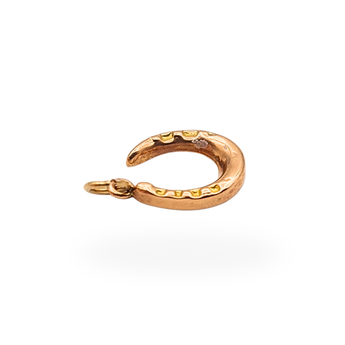 9ct Rose Gold Horseshoe Charm Tiny Lucky Pendant