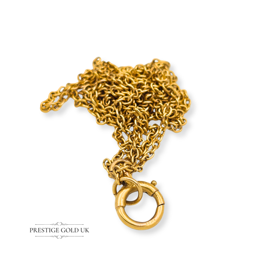 29" Rose Gold Trace Chain Necklace in 9ct, Large Stylish Spring Ring Clasp