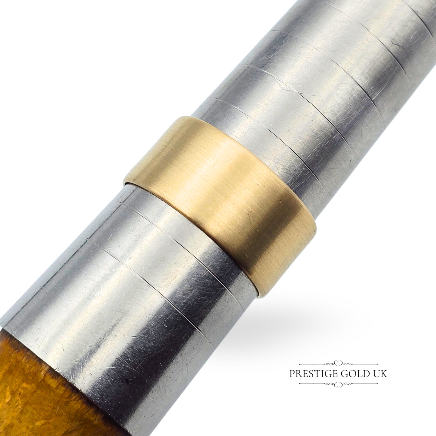 9ct Gold Wide Cigar Band Ring, London Hallmark 1967, UK X 1/2 / US 11 3/4, 10mm