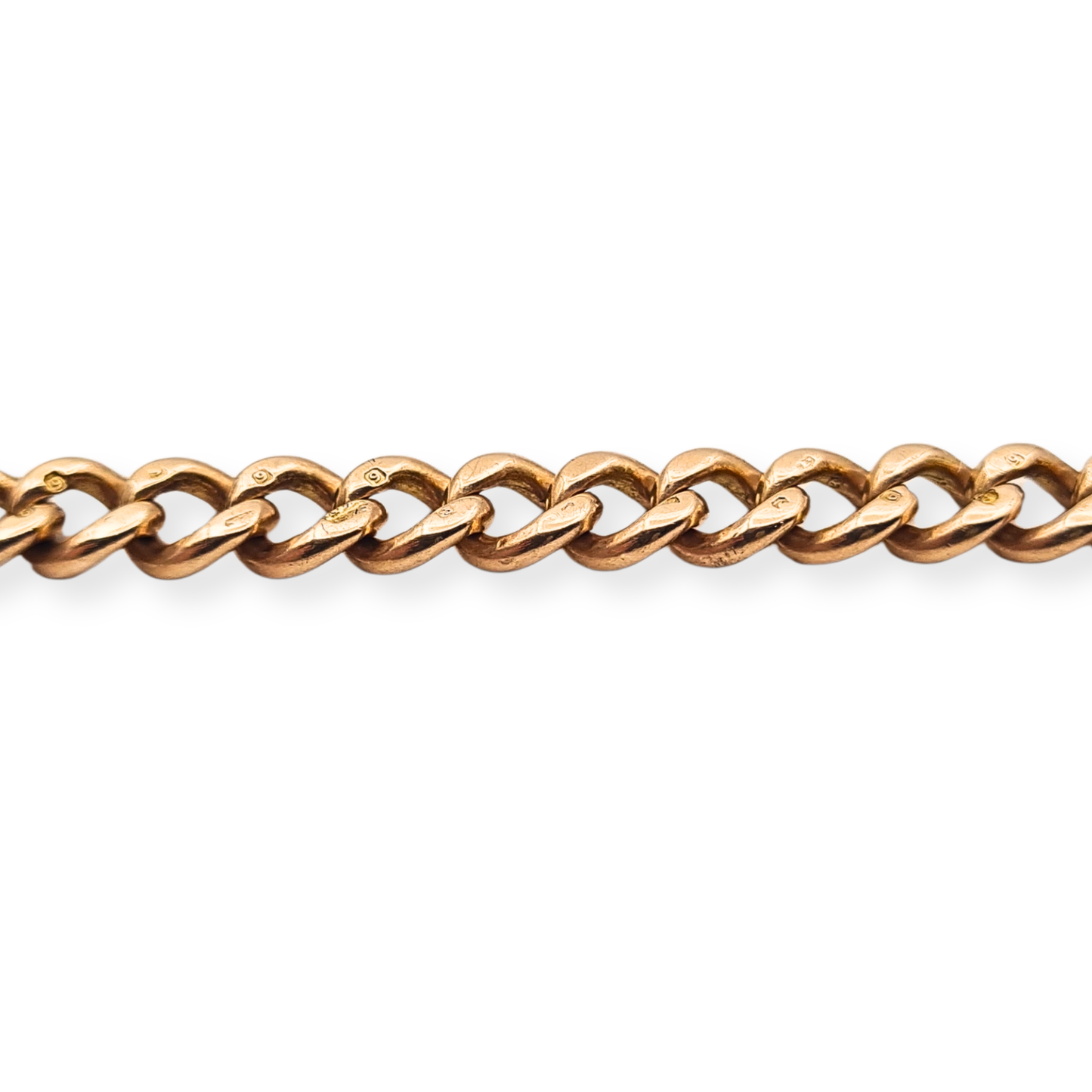 Antique 9ct Rose Gold Chain Extender Dropper 3.5in 9cm Solid Gold Curb Link Chain
