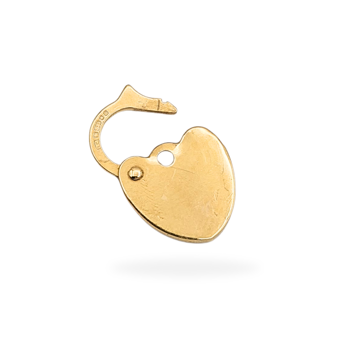 Clearance Item 9ct Gold Heart Padlock, London 1989, Hand Engraved