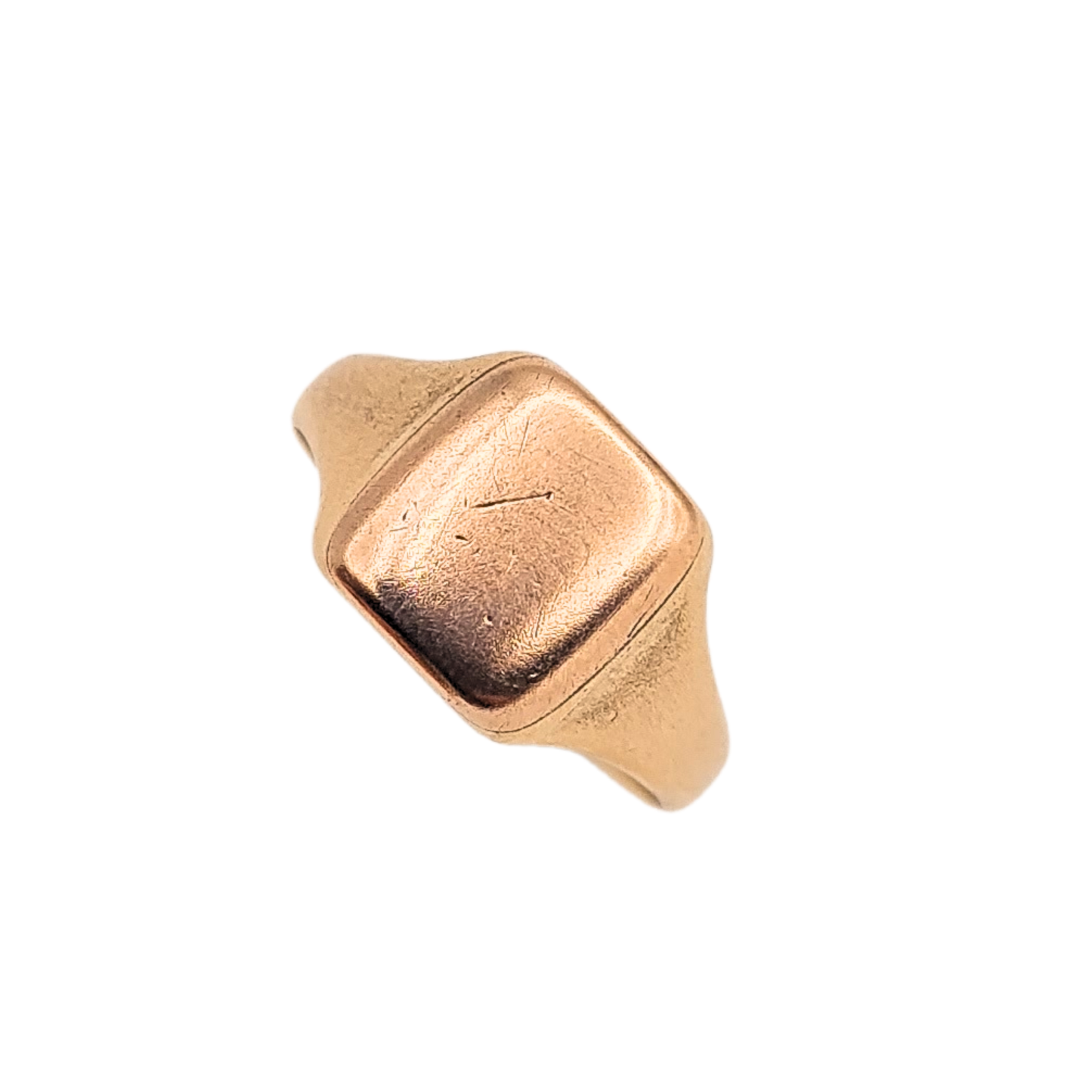Solid 9ct Rose Gold Signet Ring Birmingham Hallmarked UK H US 4 Pinky