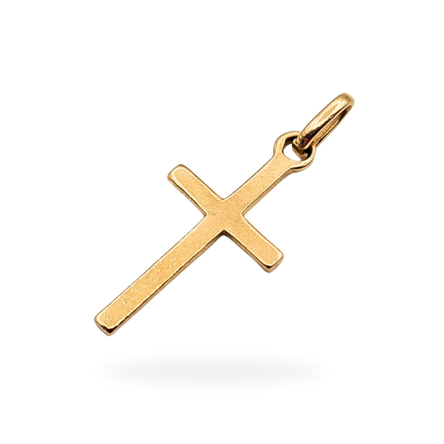 9ct Gold Cross Pendant, Textured Crucifix Solid Gold