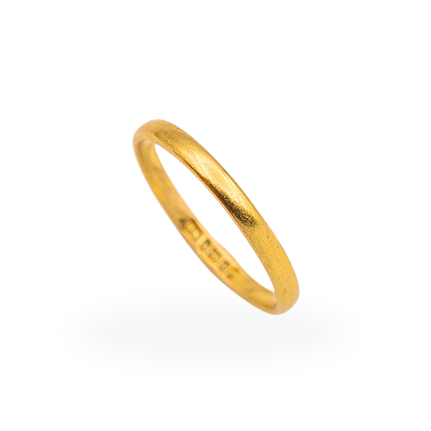 22ct Gold Wedding Band Ring 2mm Stacking Band Birmingham Hallmark UK K US 5¼