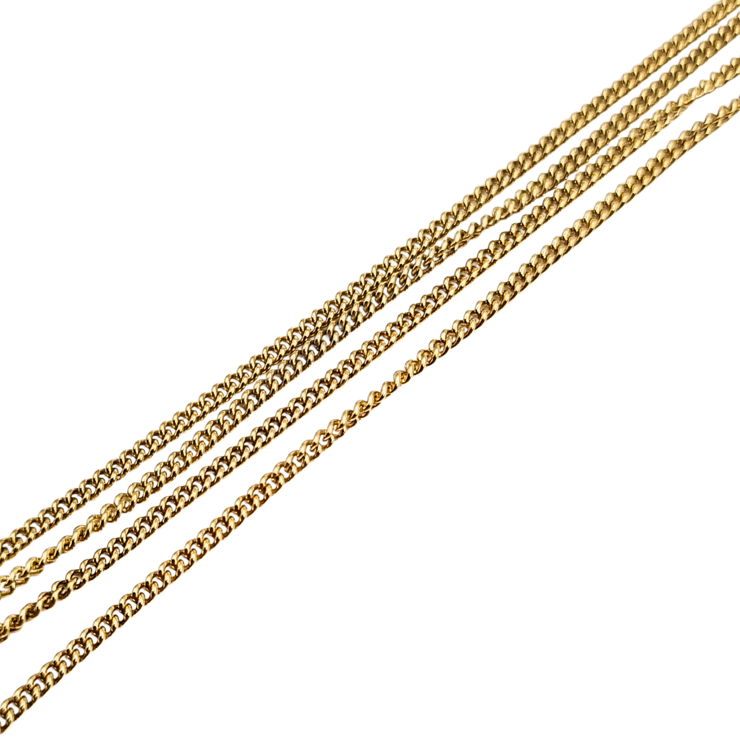 18" Gold Round Curb Chain Necklace, British Hallmarked 9ct, Spring Clasp