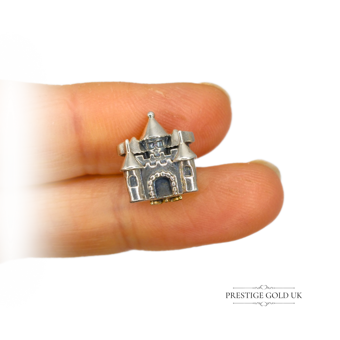 Authentic Retired Pandora Fairy Castle Charm 14K Crown 925 ALE 791133PCZ