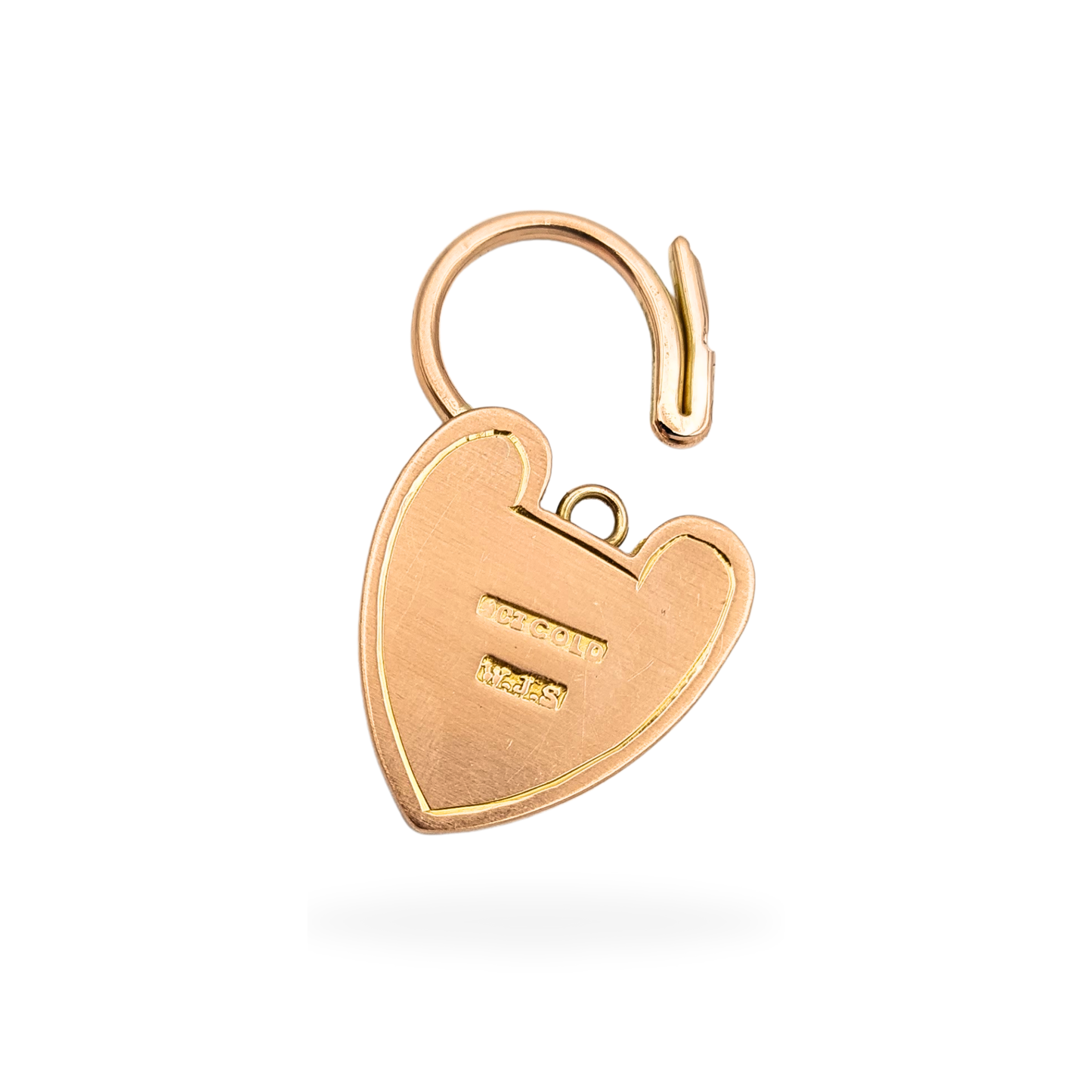 Huge 9ct Rose Gold Heart Padlock Pendant, Large Ivy Engraved Clasp