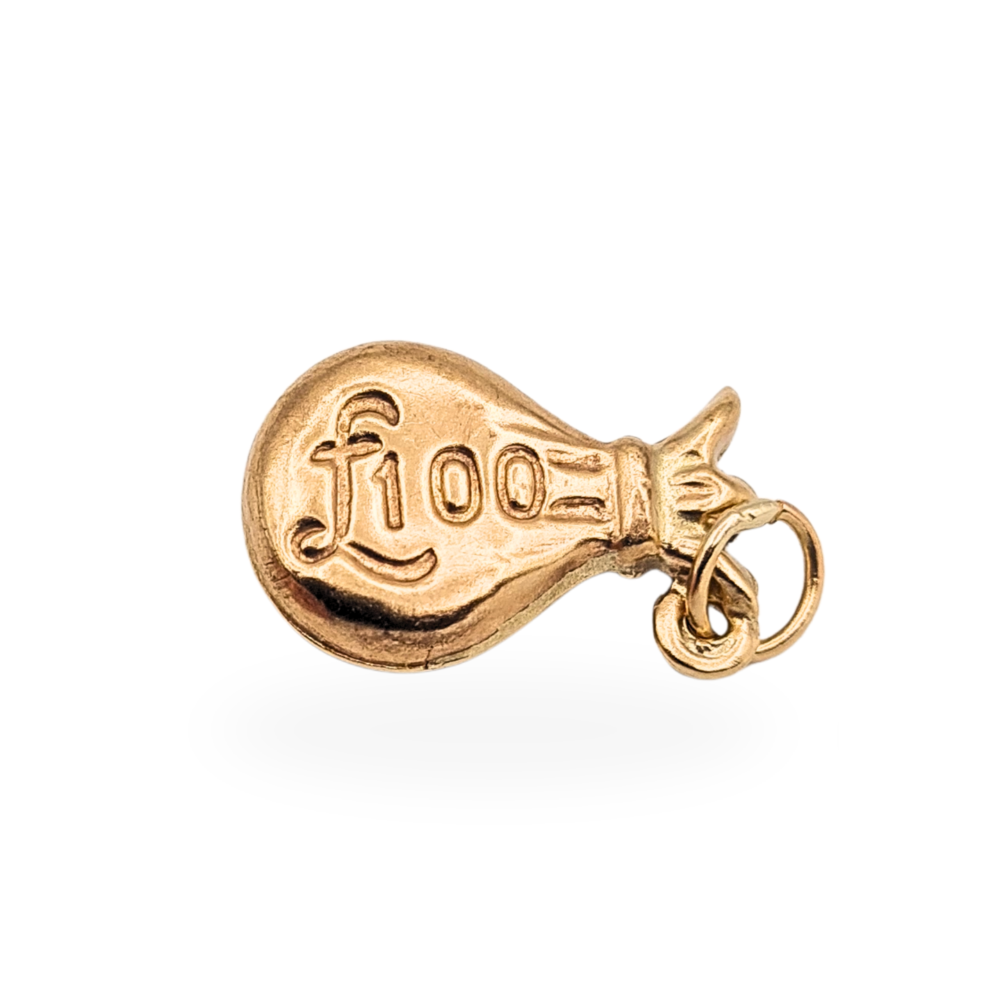 9ct Gold Vintage Money Bag Charm 1970 £100 Puffy Pendant