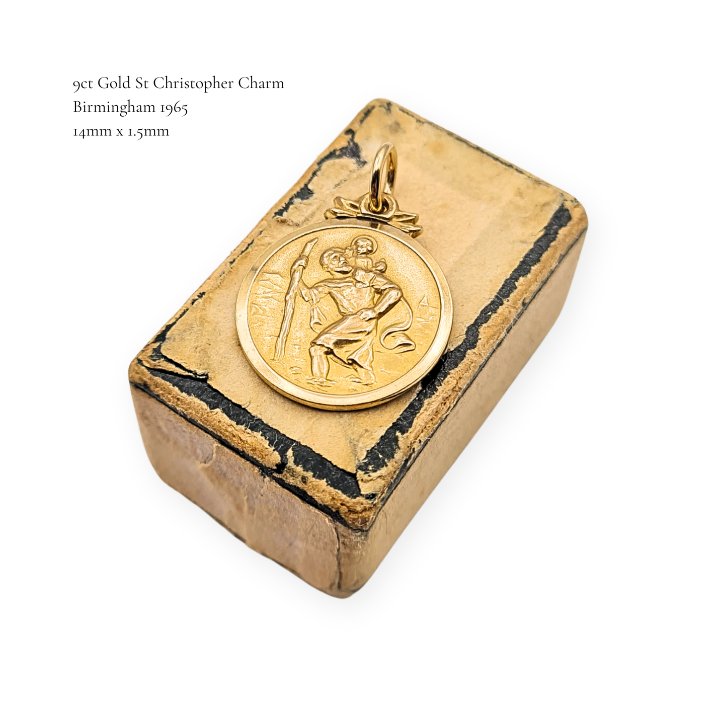 Small 9ct Gold St Christopher Pendant, Birmingham 1965 Hallmark