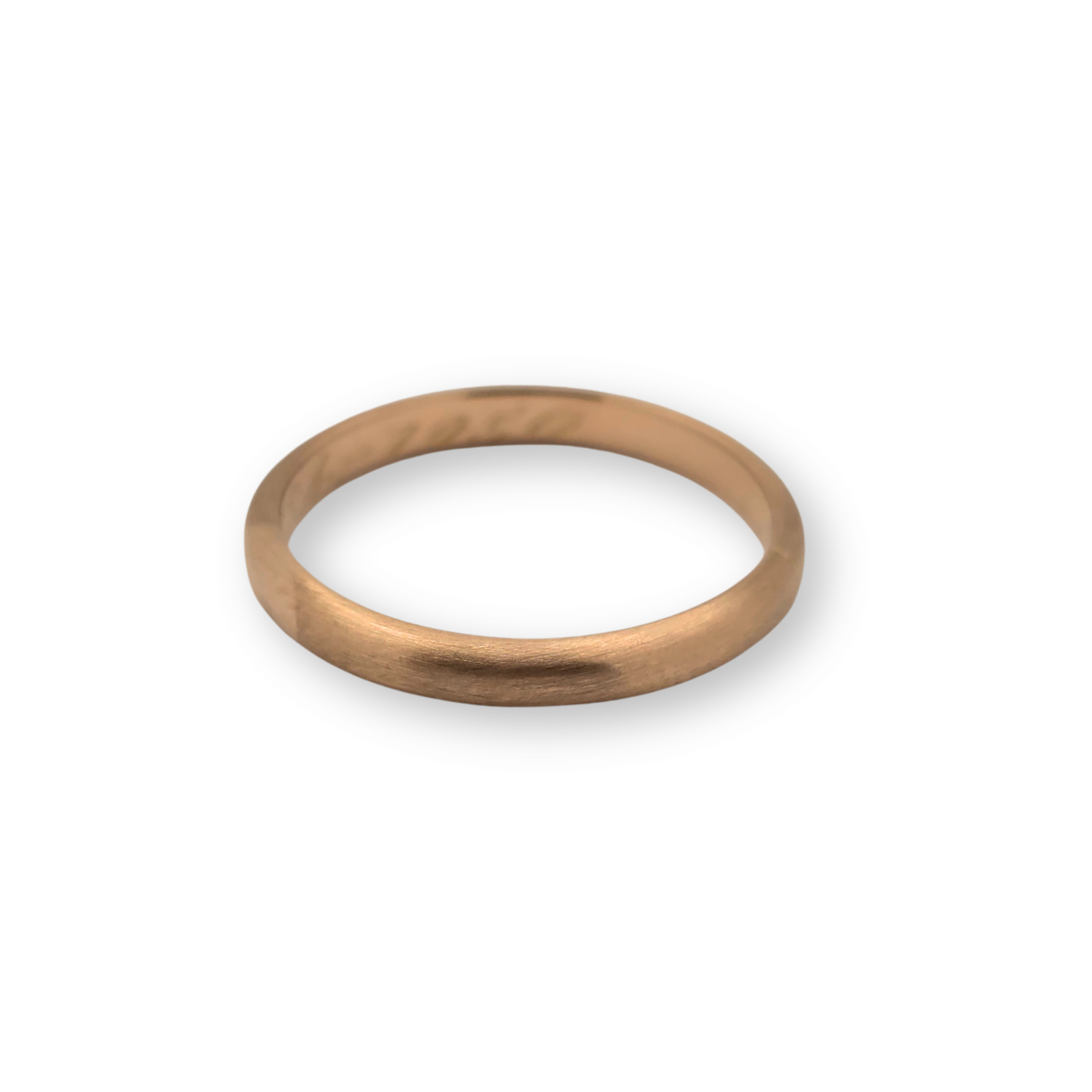 18ct  Matt Rose Gold Wedding Band Ring Engraved 24 July 1950 UK I½ US4¾