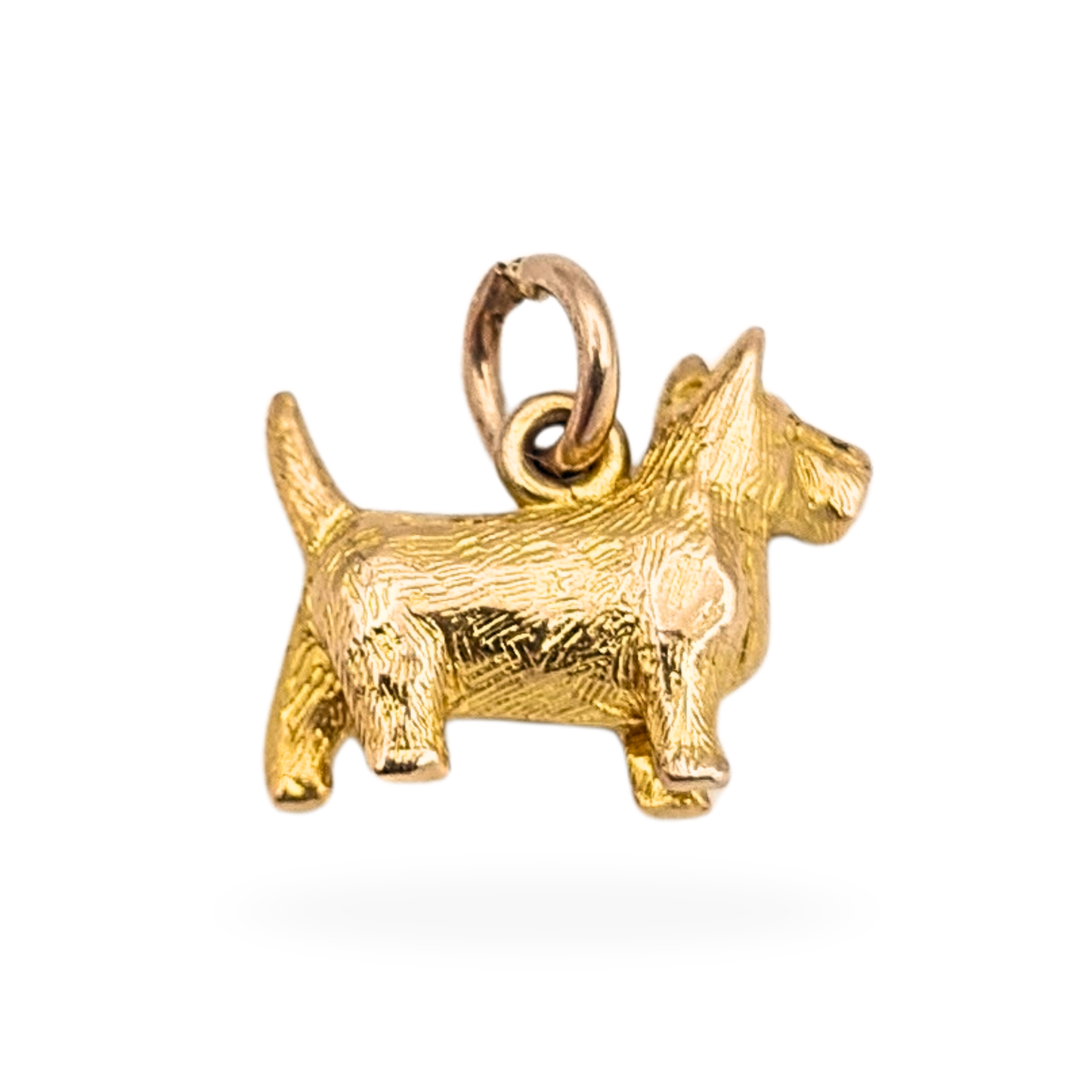 9ct Gold Tiny Scottie Dog Charm, 2g, Detailed 3D Terrier