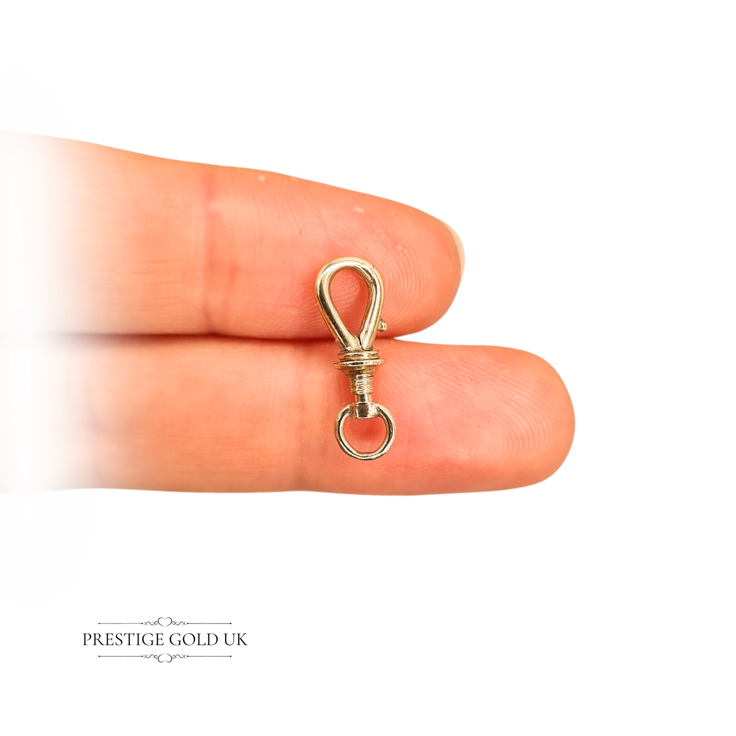 Small 9ct Yellow Gold Screw Clasp, 17 x 6mm, Tiny Fastener For Charms